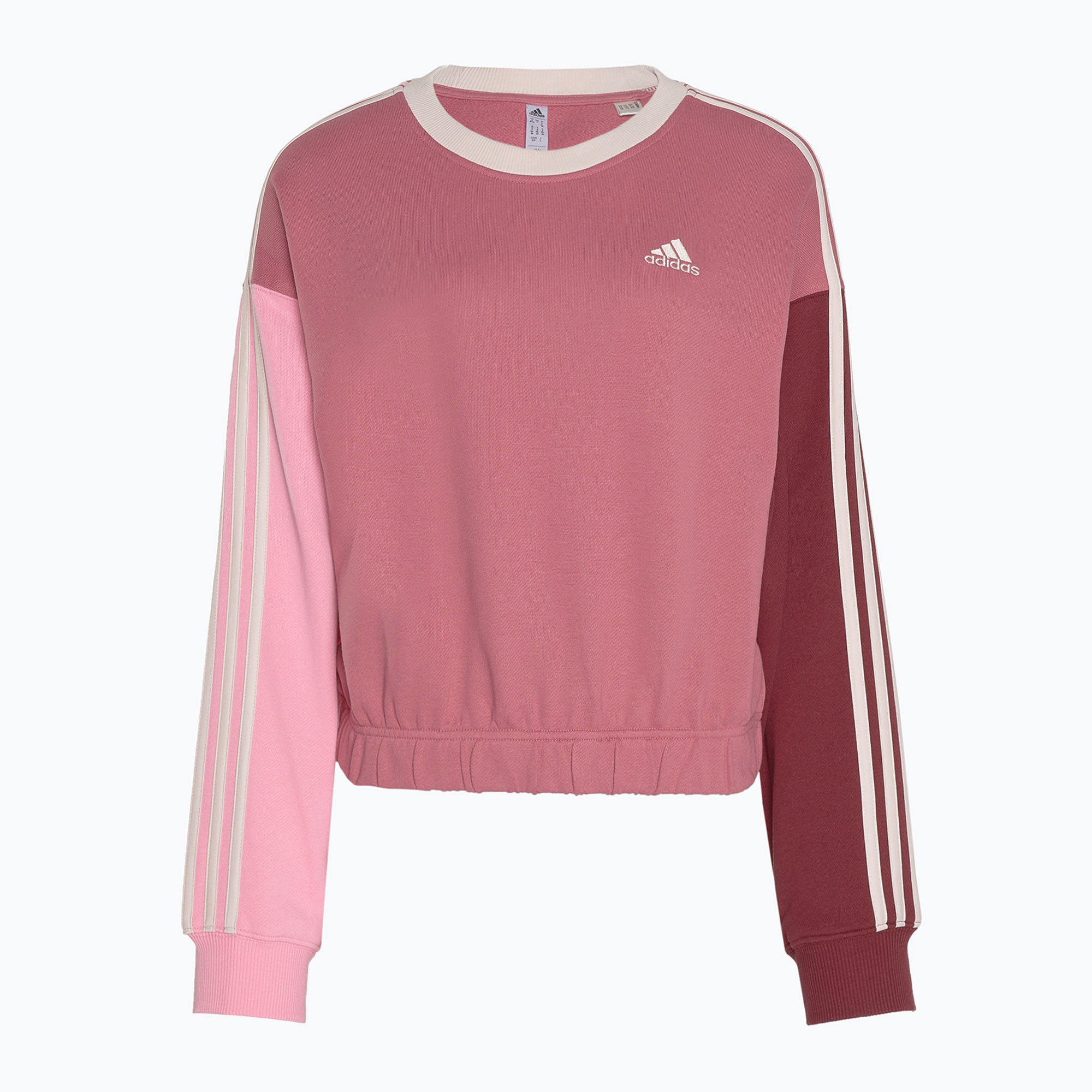 Bluza damska adidas Essentials 3-Stripes Crop pink strata/shadow red/bliss pink/wonder quartz | WYSYŁKA W 24H | 30 DNI NA ZWROT