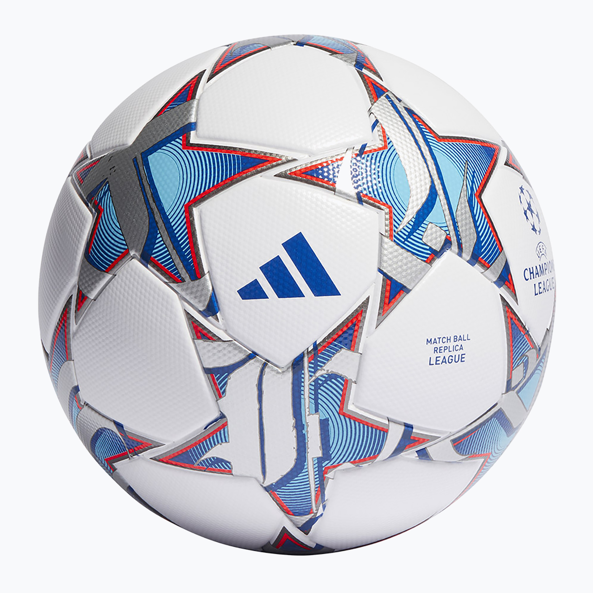 Piłka do piłki nożnej adidas UCL League 23/24 white/silver metallic/bright cyan rozmiar 5 | WYSYŁKA W 24H | 30 DNI NA ZWROT