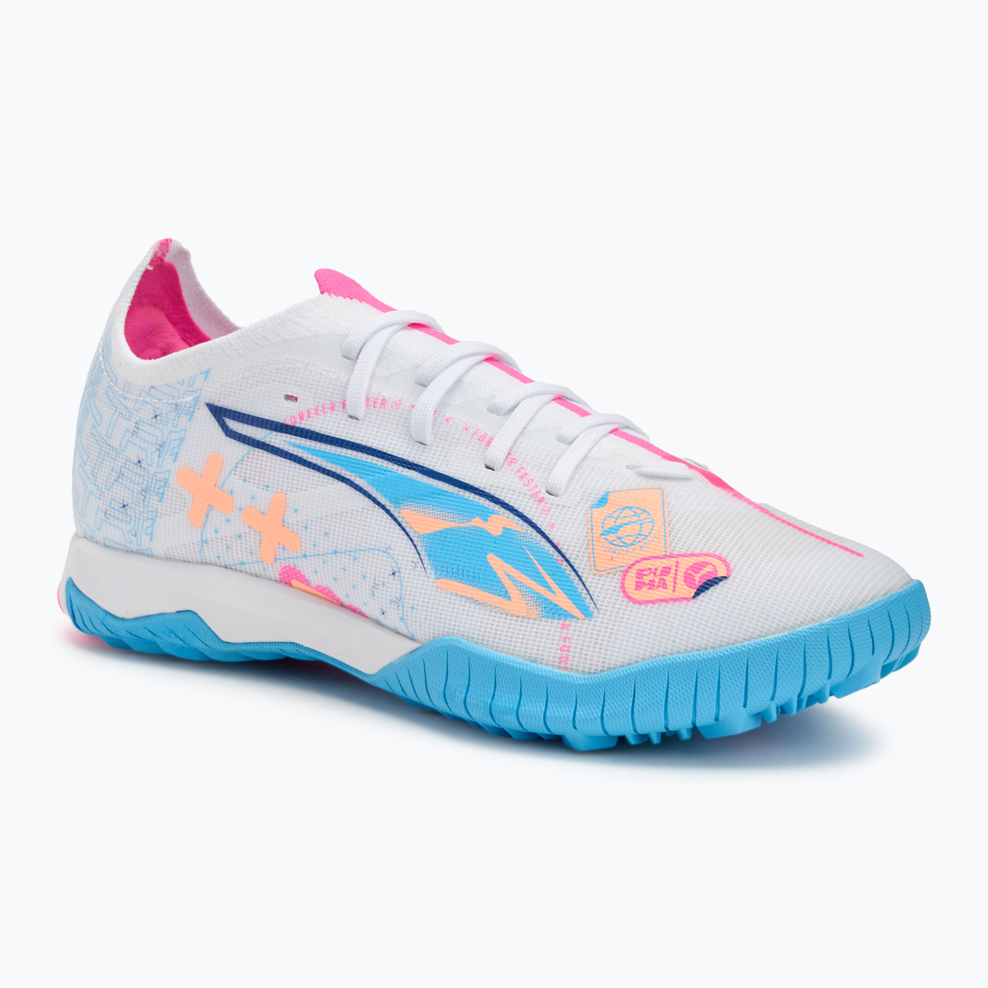 Фото - Футбольні бутси Puma Buty piłkarskie  Ultra 5 Match Vol. Up TT  white/luminous blue/poi 