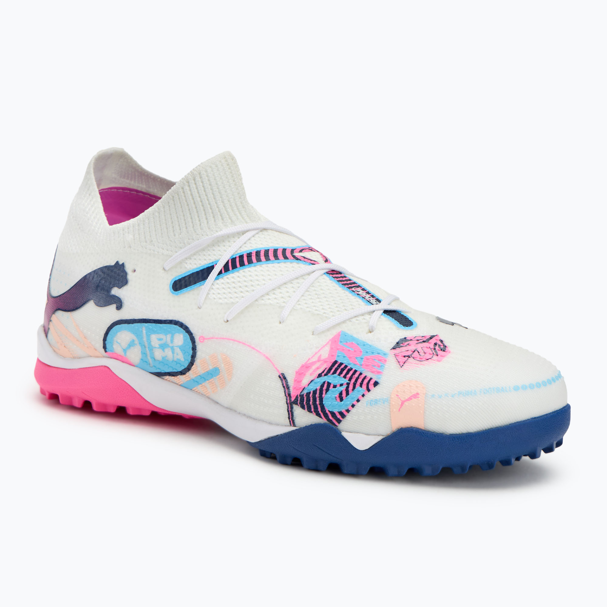 Buty piłkarskie PUMA Future 7 Match Vol. Up TT white/lumi blue/poison pink/fizzy melon/bluemazing | WYSYŁKA W 24H | 30 DNI NA ZWROT