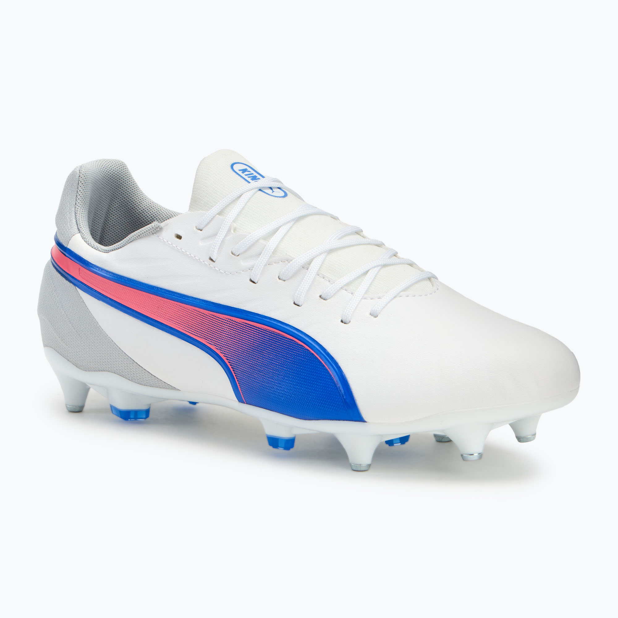 Buty piłkarskie męskie PUMA King Match MxSG puma white/bluemazing/flat light grey/sunset glow | WYSYŁKA W 24H | 30 DNI NA ZWROT