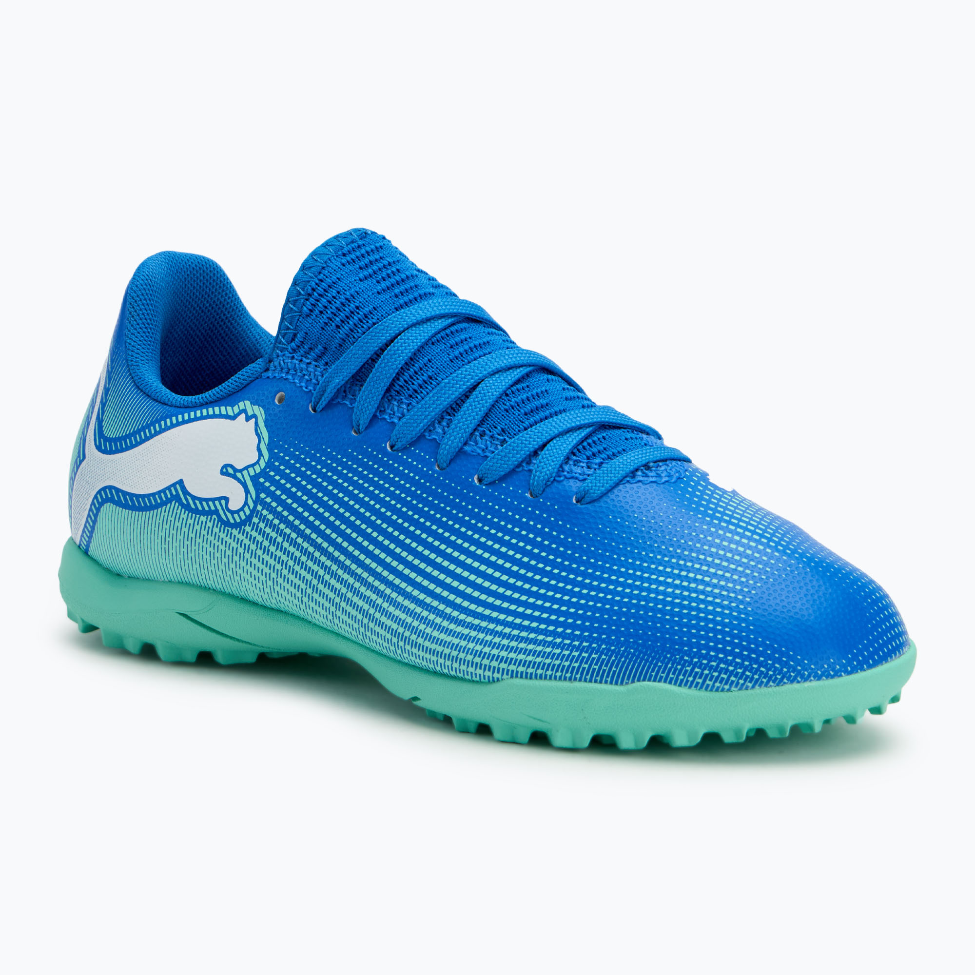 Фото - Футбольні бутси Puma Buty piłkarskie dziecięce  Future 7 Play TT Jr hyperlink blue/mint/pum 