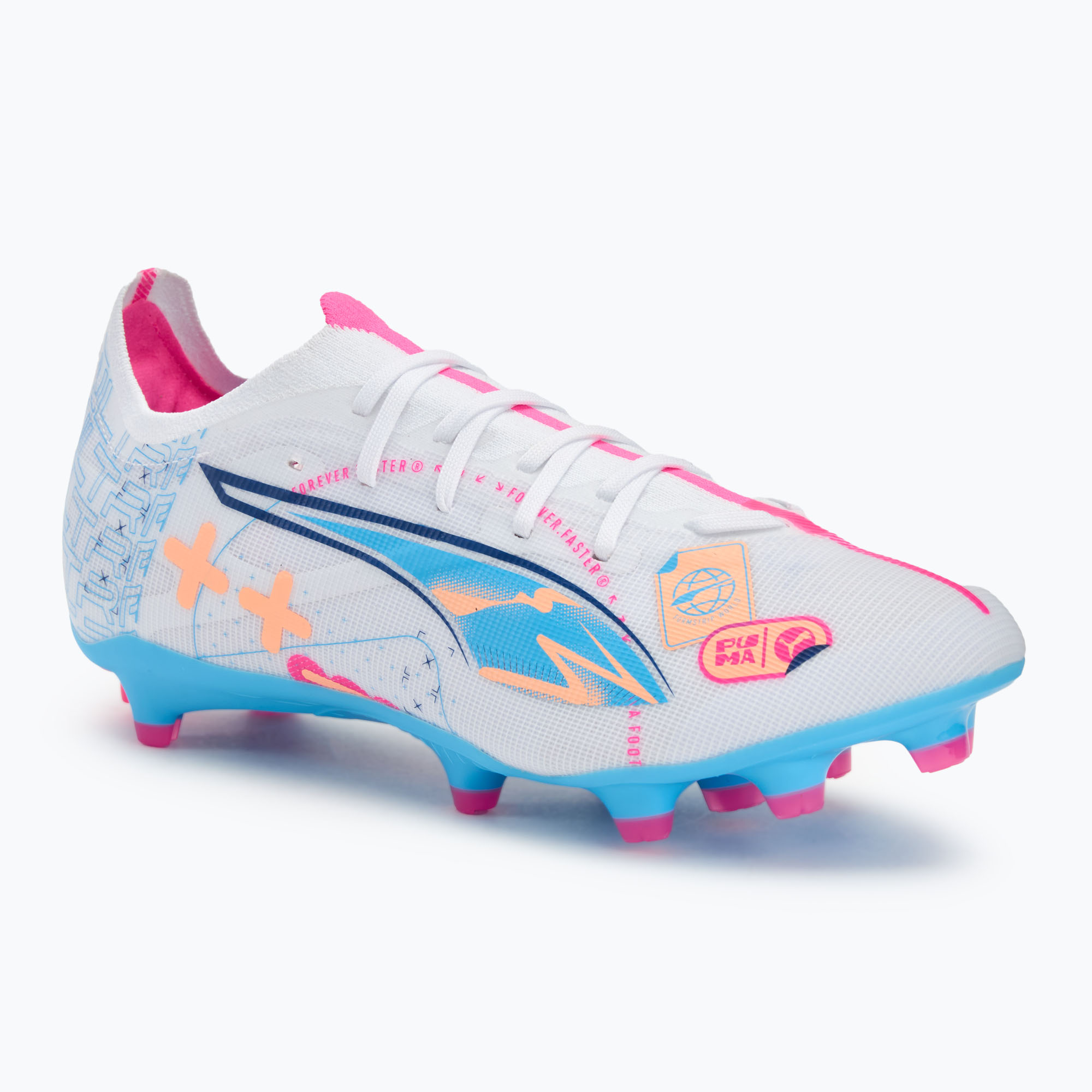 Buty piłkarskie PUMA Ultra 5 Match Vol. Up FG/AG puma white/luminous blue | WYSYŁKA W 24H | 30 DNI NA ZWROT