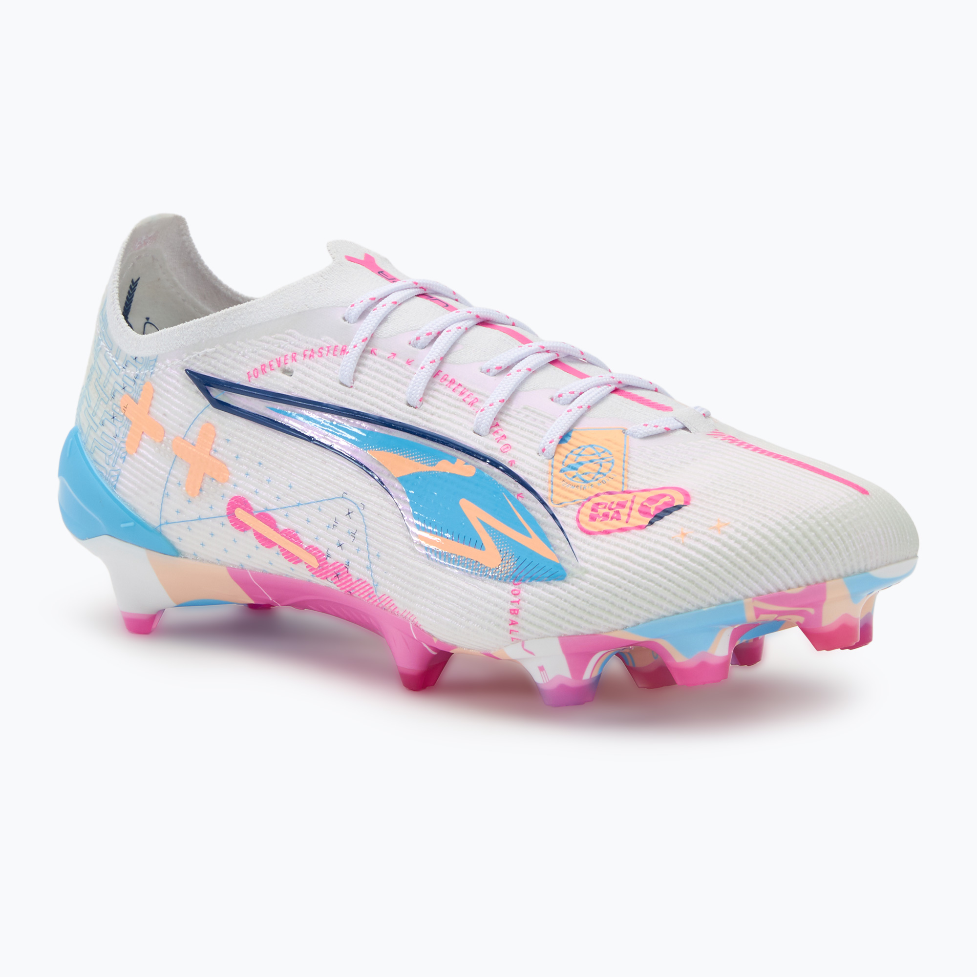 Buty piłkarskie PUMA Ultra 5 Ultimate Vol. Up FG puma white/luminous blue | WYSYŁKA W 24H | 30 DNI NA ZWROT