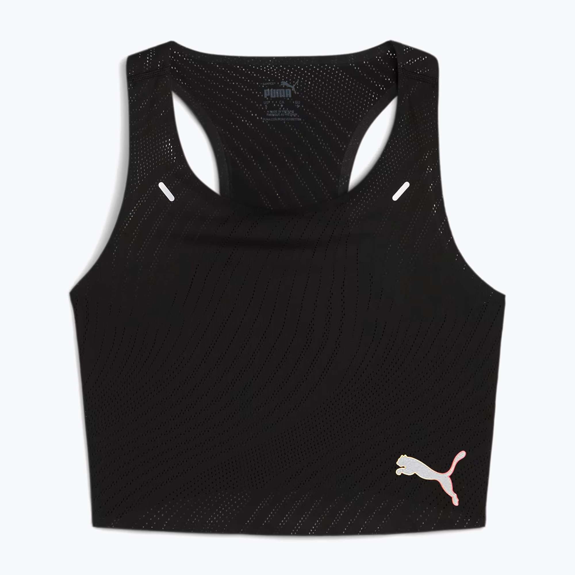 Top do biegania damski PUMA Run Ultraspun Crop puma black/ fireglow | WYSYŁKA W 24H | 30 DNI NA ZWROT