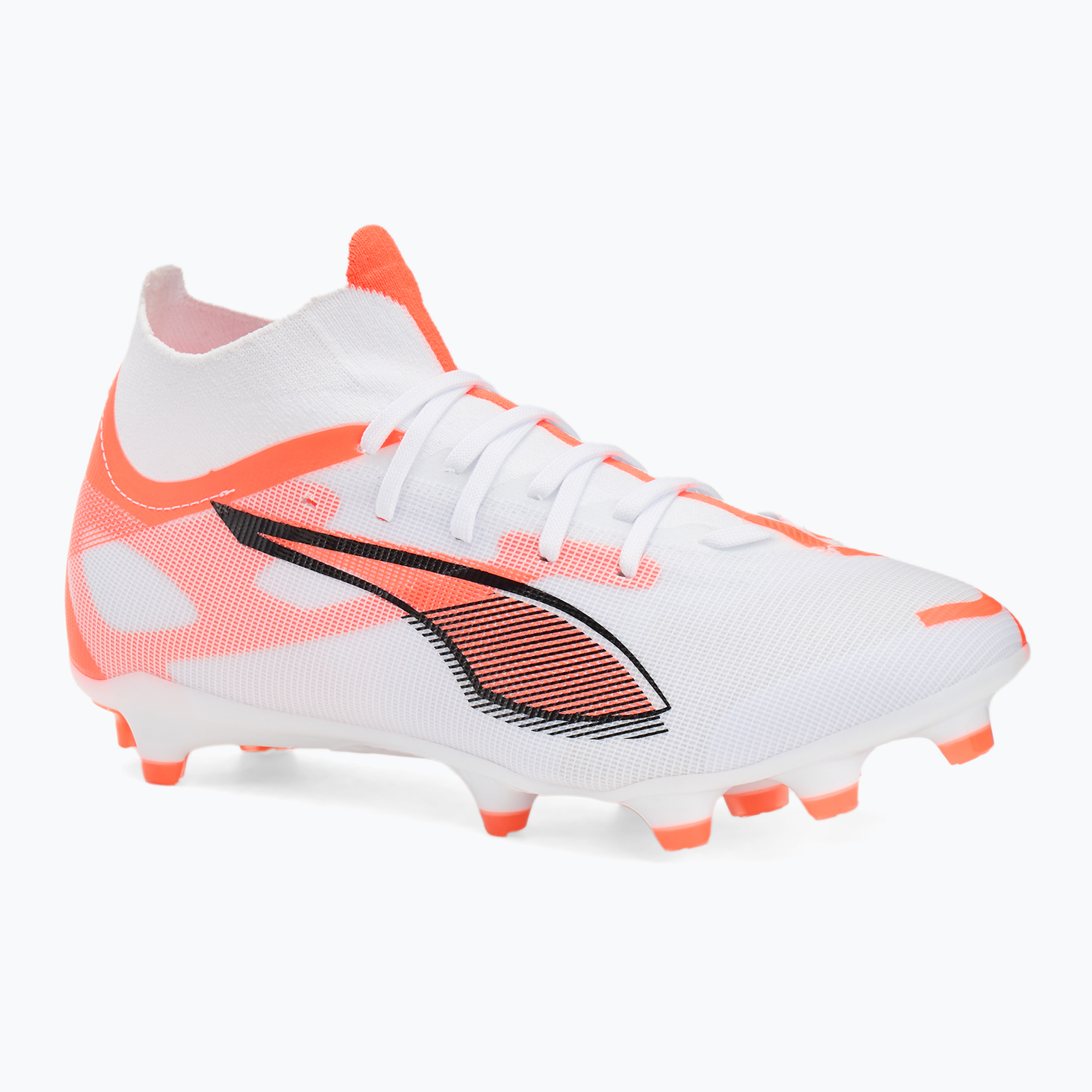 Buty piłkarskie męskie PUMA Ultra 5 Match+ FG/AG puma white/puma black/glowing red | WYSYŁKA W 24H | 30 DNI NA ZWROT