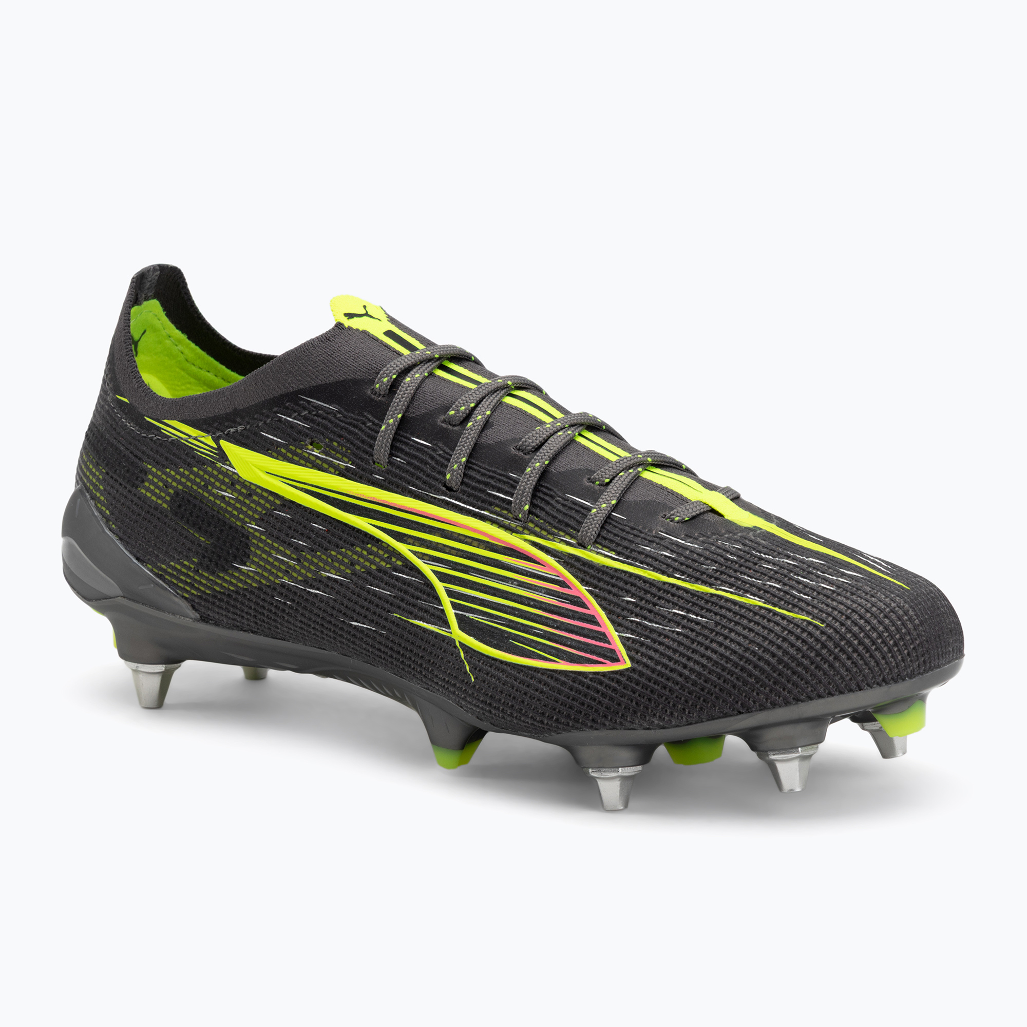 Buty piłkarskie męskie PUMA Ultra 5 Ultimate MxSG matte aged silver/yellow alert/sun struck