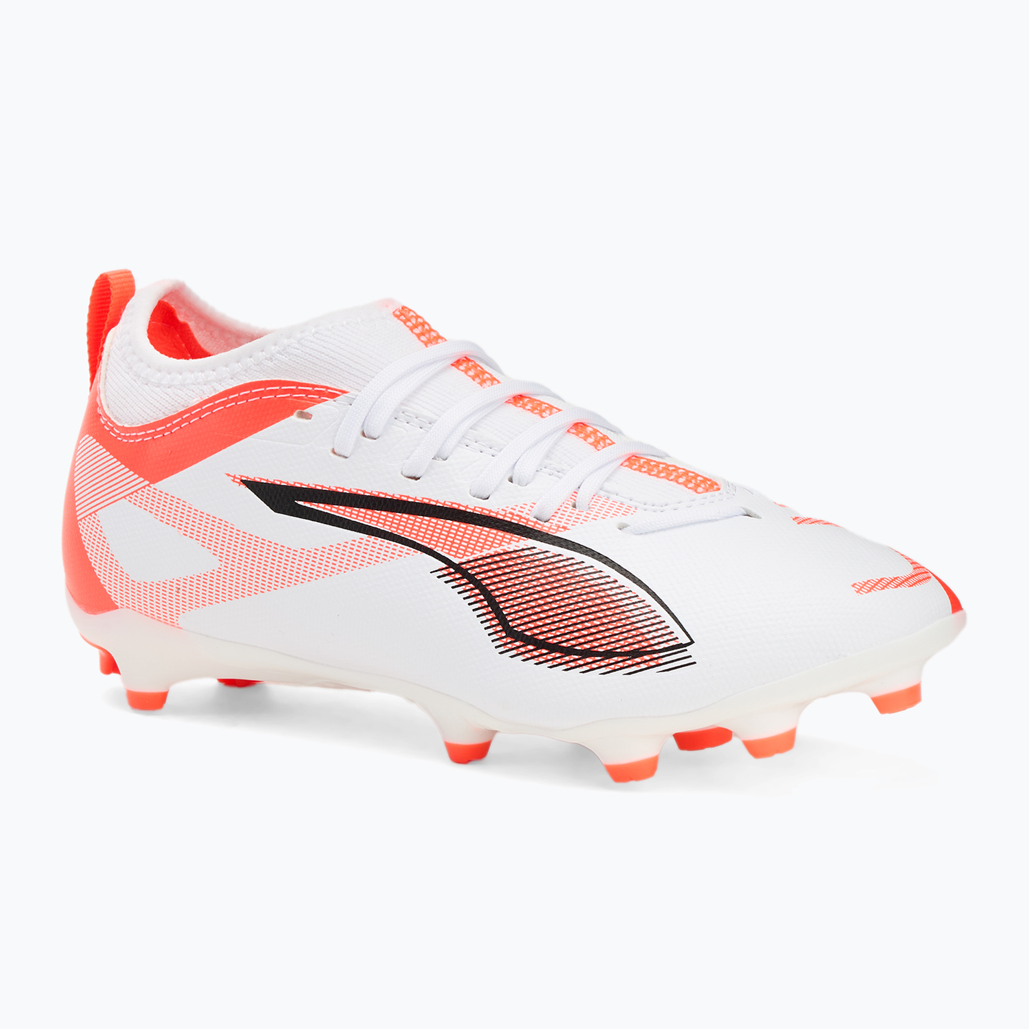 Buty piłkarskie dziecięce PUMA Ultra 5 Match FG/AG Jr puma white/puma black/glowing red | WYSYŁKA W 24H | 30 DNI NA ZWROT