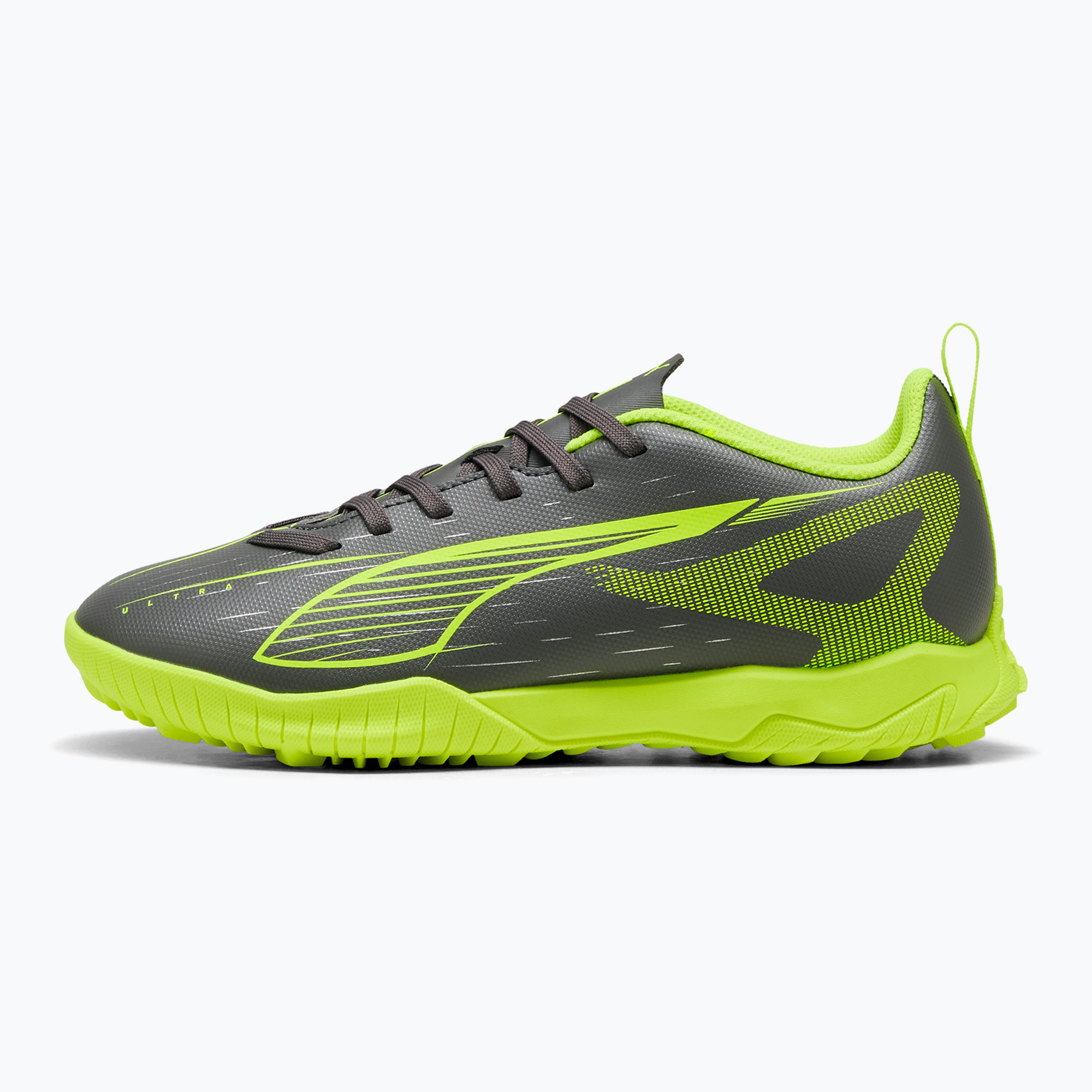 Buty piłkarskie dziecięce PUMA Ultra 5 Play TT Jr matte aged silver/yellow alert/puma aged silver 