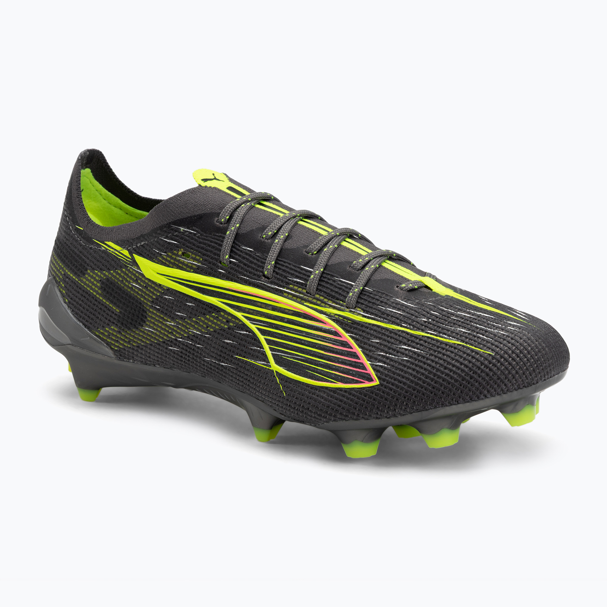 Buty piłkarskie męskie PUMA Ultra 5 Ultimate FG matte aged silver/yellow alert/sun struck 