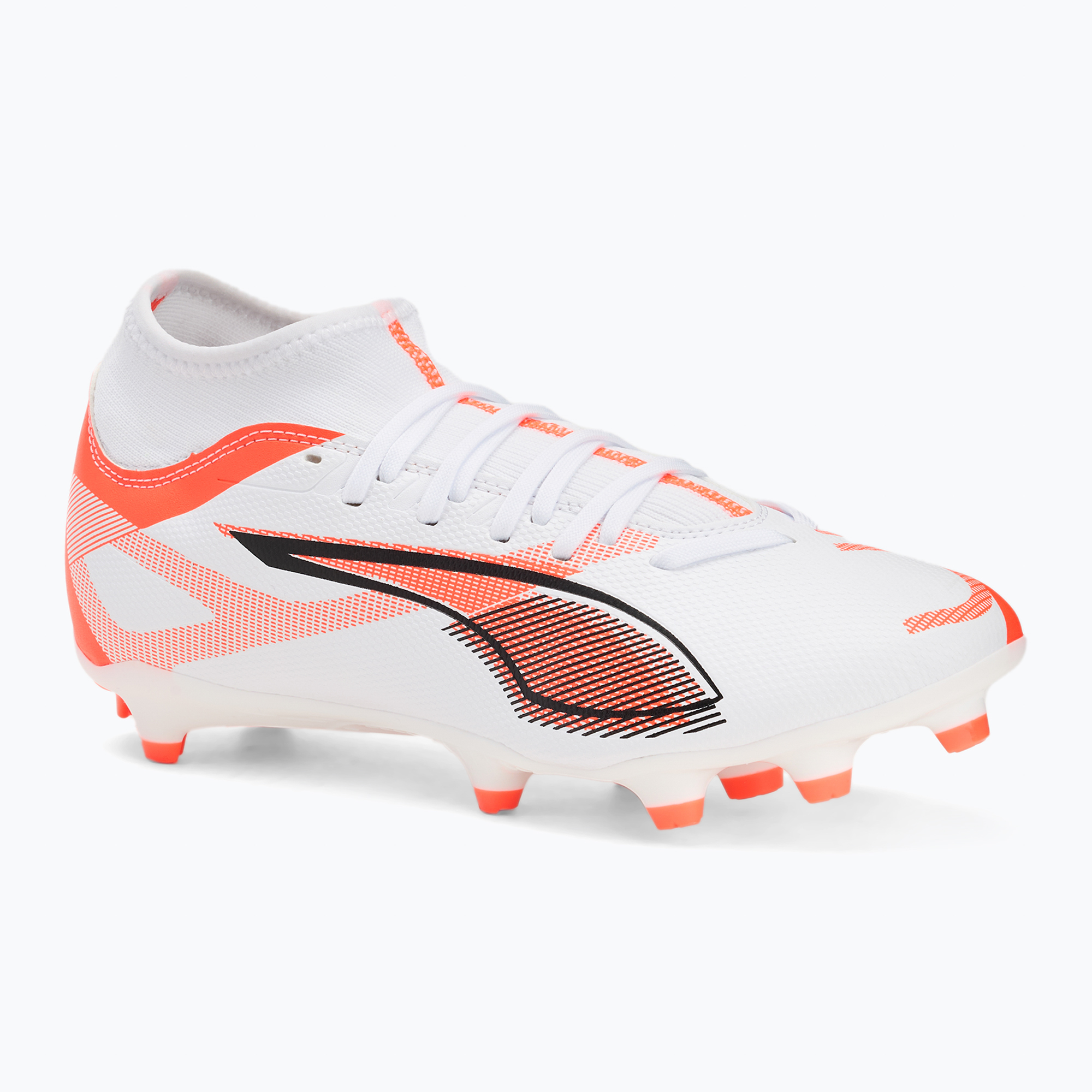 Buty piłkarskie męskie PUMA Ultra 5 Play+ FG/AG puma white/puma black/glowing red | WYSYŁKA W 24H | 30 DNI NA ZWROT