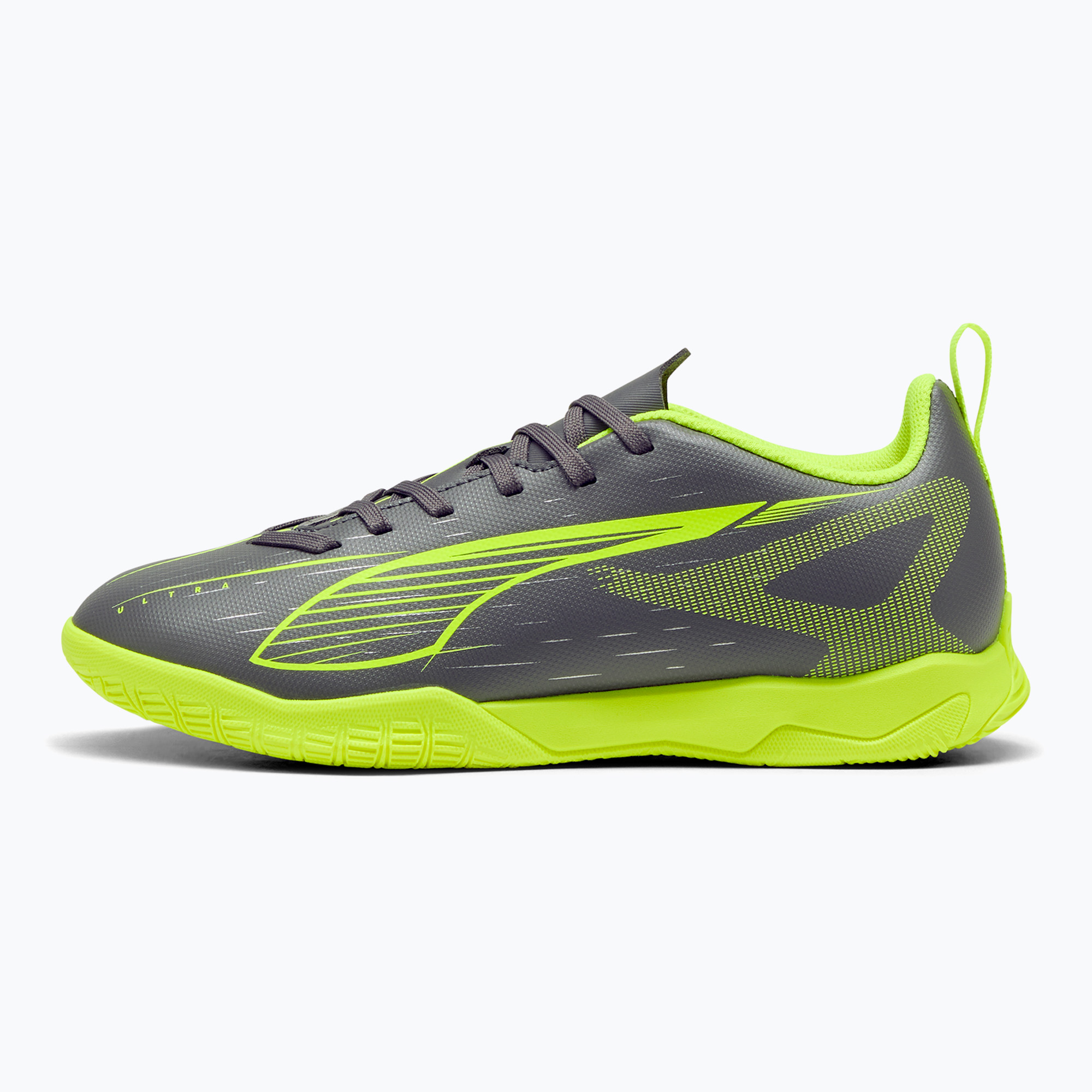 Buty piłkarskie dziecięce PUMA Ultra 5 Play IT Jr matte aged silver/yellow alert/puma aged silver 