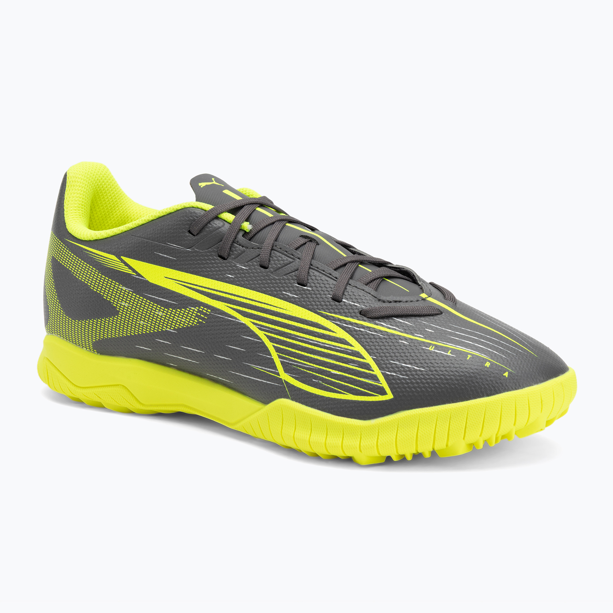 Buty piłkarskie męskie PUMA Ultra 5 Play TT matte aged silver/yellow alert/puma aged silver 