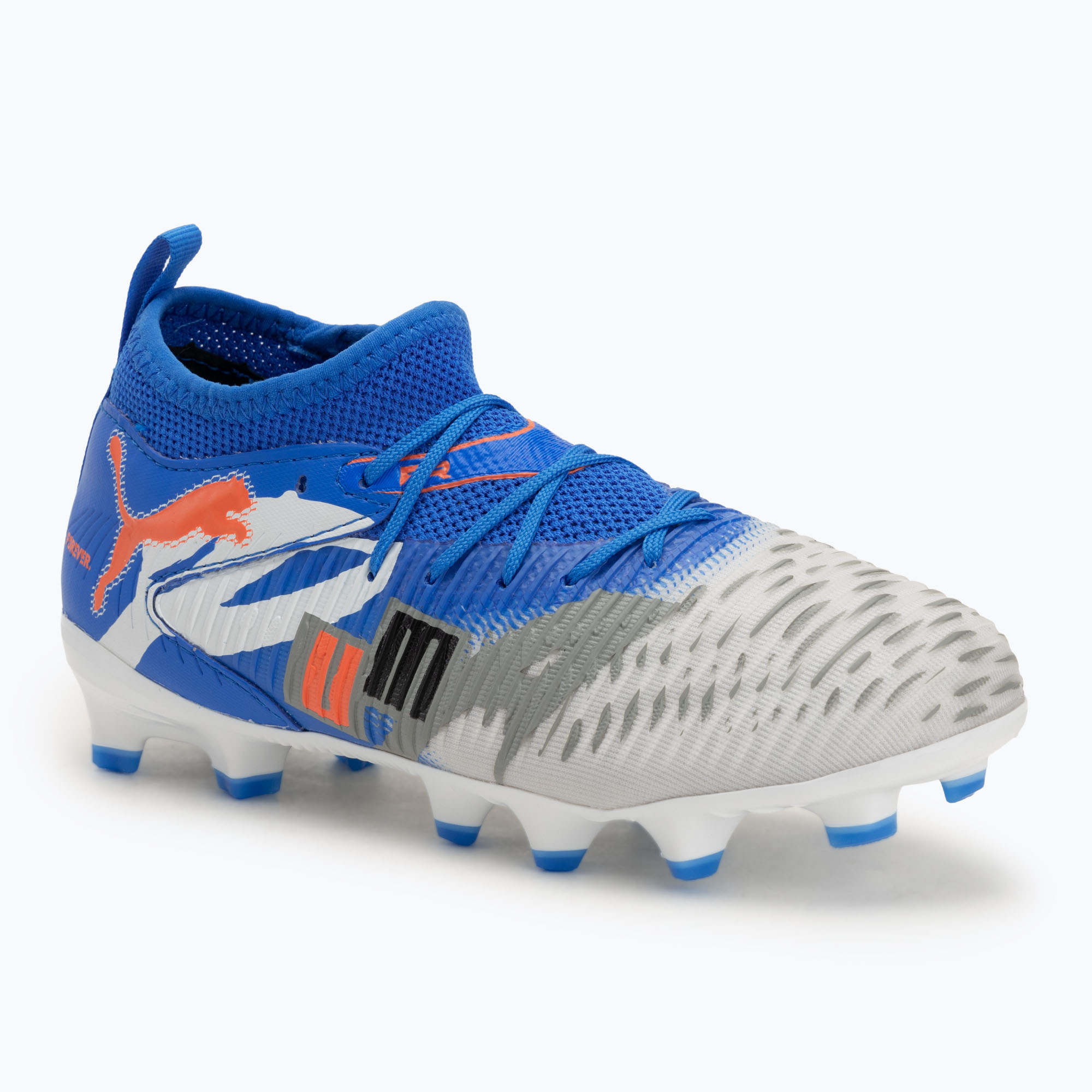 Buty piłkarskie dziecięce PUMA Future 8 Match Forever FG/AG Jr white/ultra blue/feather gray/puma black/glowing red | WYSYŁKA W 24H | 30 DNI NA ZWROT