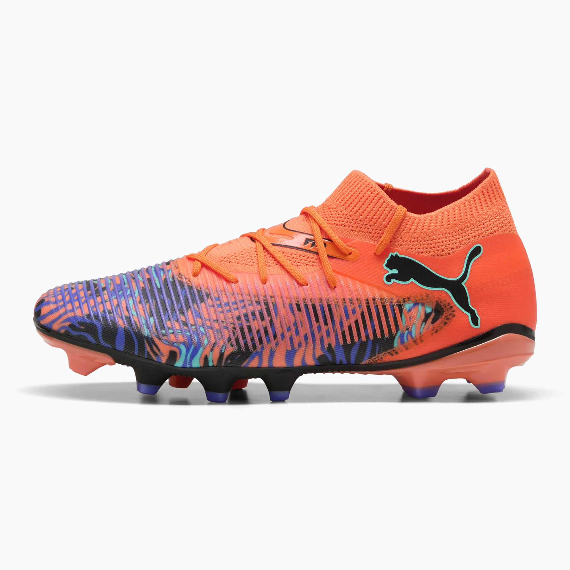 Buty piłkarskie męskie PUMA Future 8 Match Creativity FG/AG orange poppy/black/dark amethyst/electric peppermint | WYSYŁKA W 24H | 30 DNI NA ZWROT