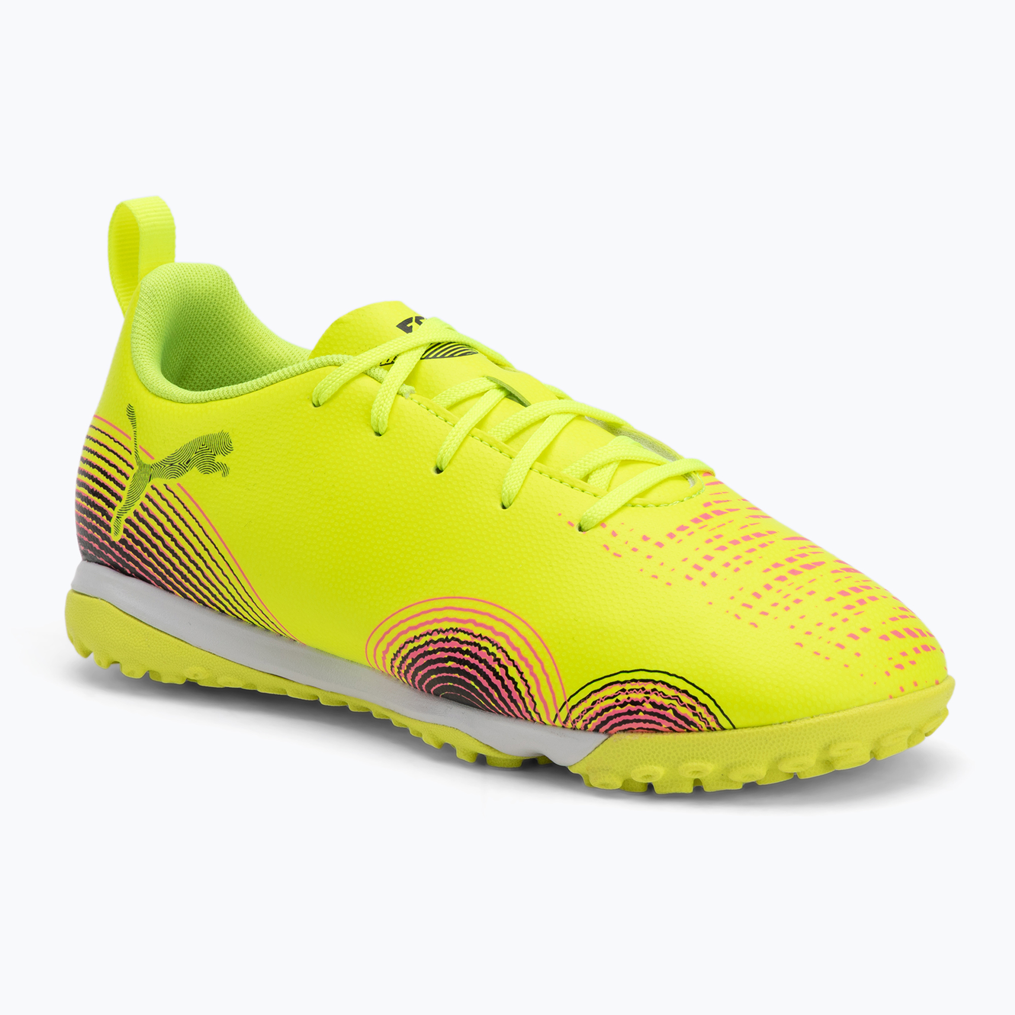 Buty piłkarskie dziecięce PUMA Future 8 Play TT + Mid yellow alert/ puma black/ sun struck 