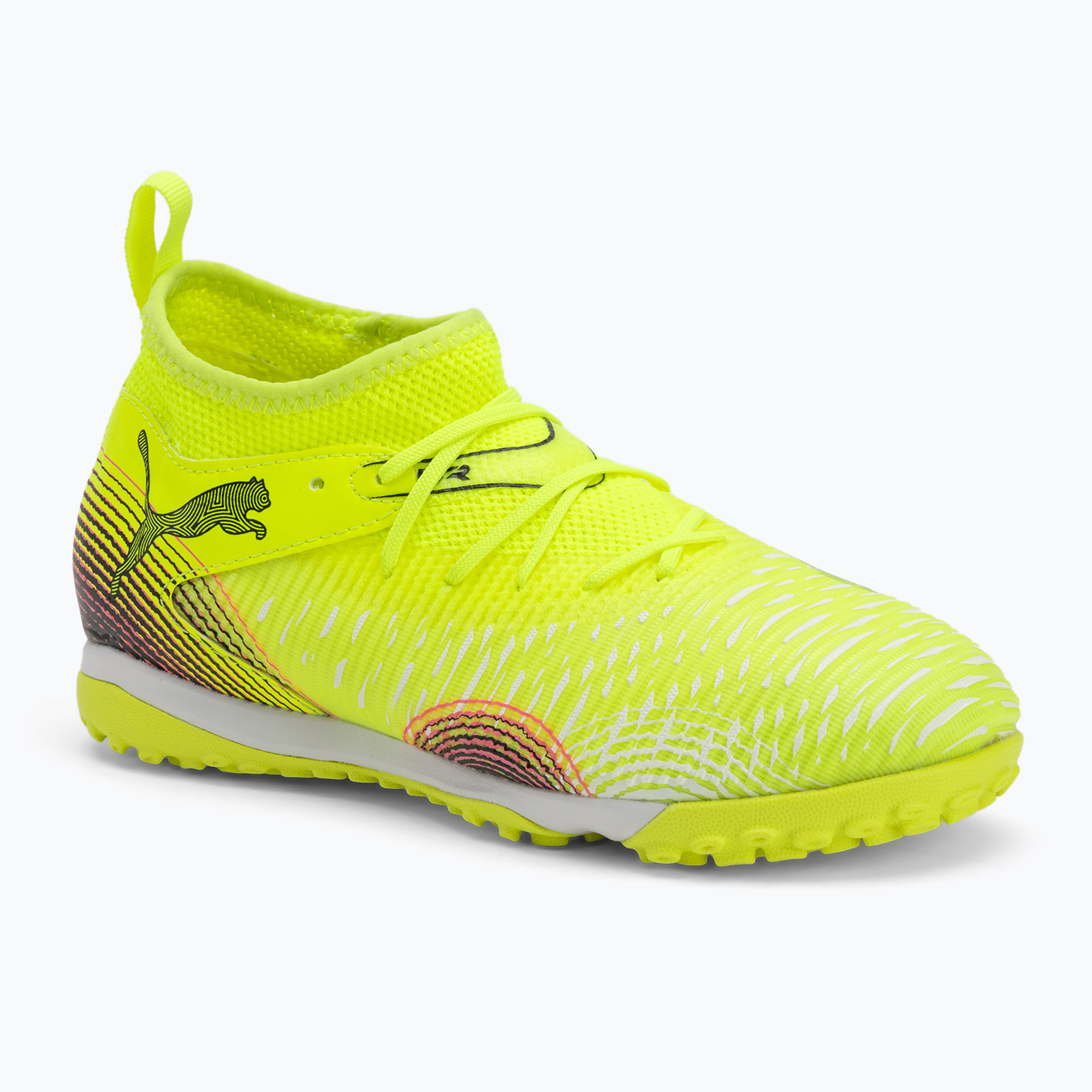 Buty piłkarskie dziecięce PUMA Future 8 Match TT + Mid yellow alert/ puma black/ sun struck 