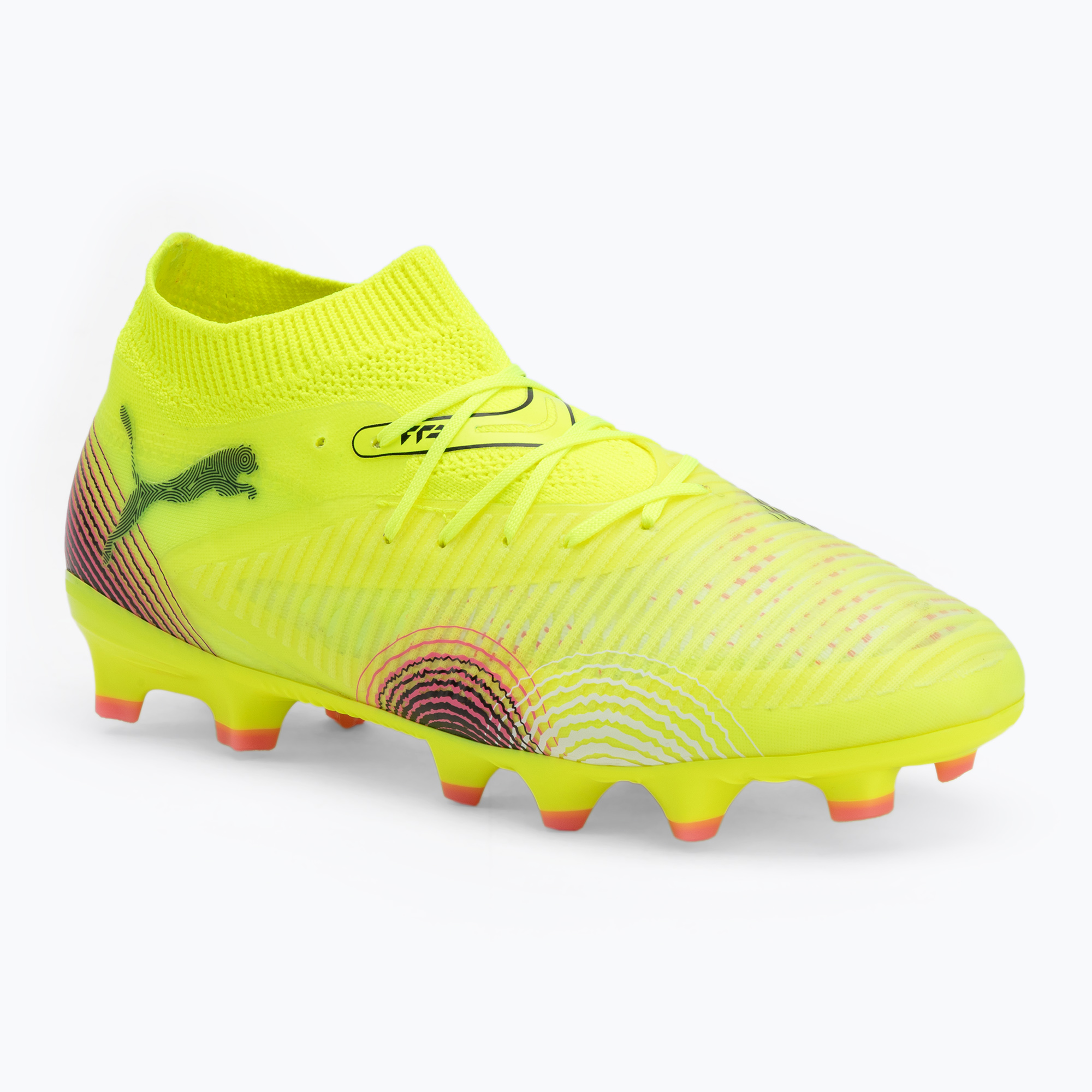 Buty piłkarskie dziecięce PUMA Future 8 Pro FG/AG Jr yellow alert/puma black/sun struck 