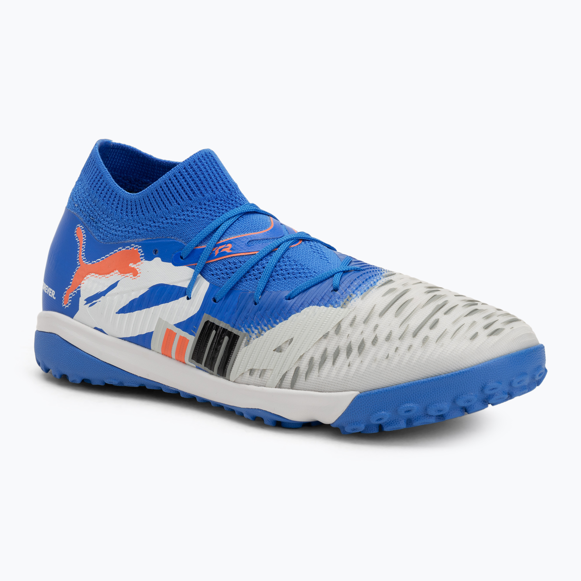 Buty piłkarskie męskie PUMA Future 8 Match Forever TT white/ultra blue/feather gray/puma black/glowing red | WYSYŁKA W 24H | 30 DNI NA ZWROT