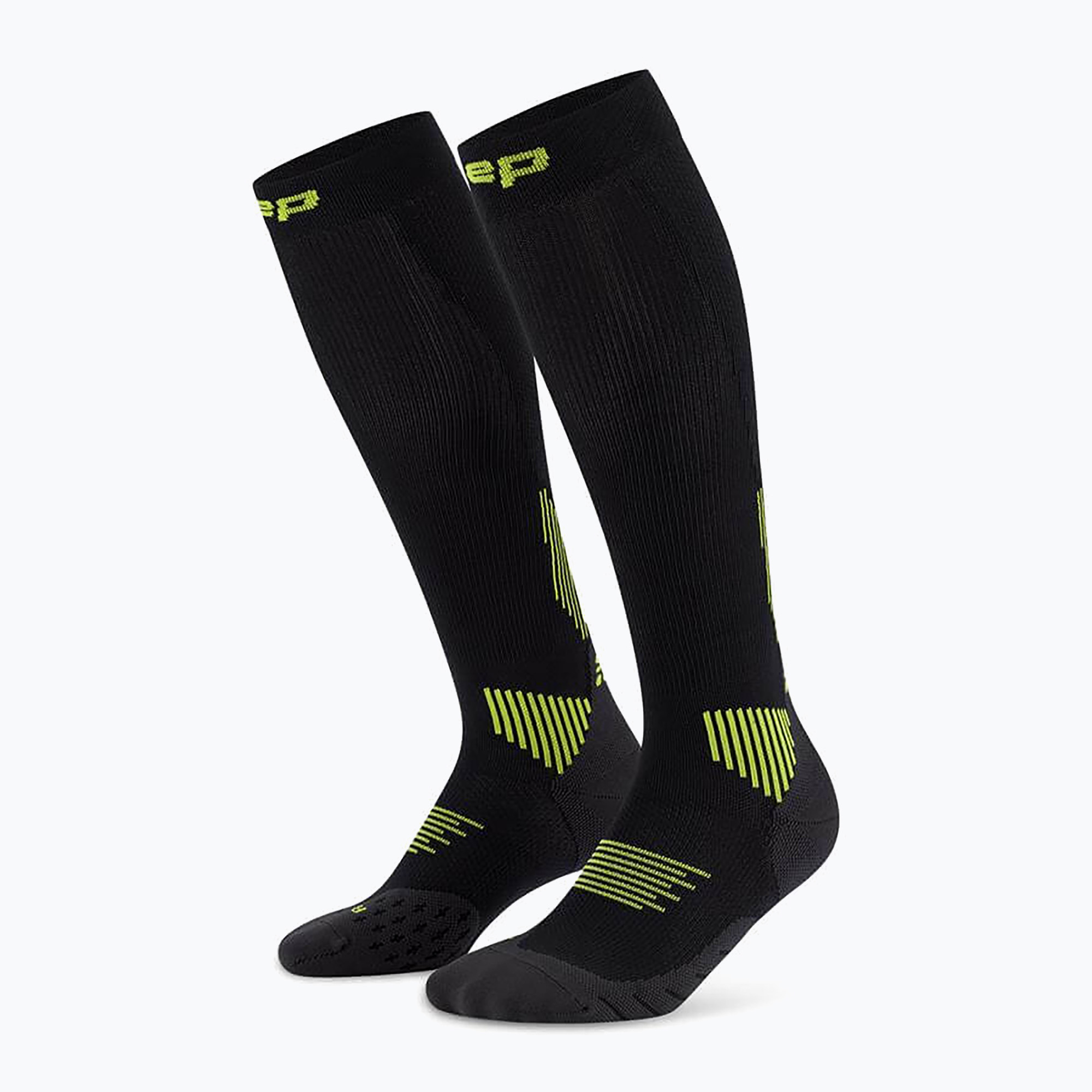Skarpety kompresyjne damskie CEP Run Tall 5.0 black/lime 