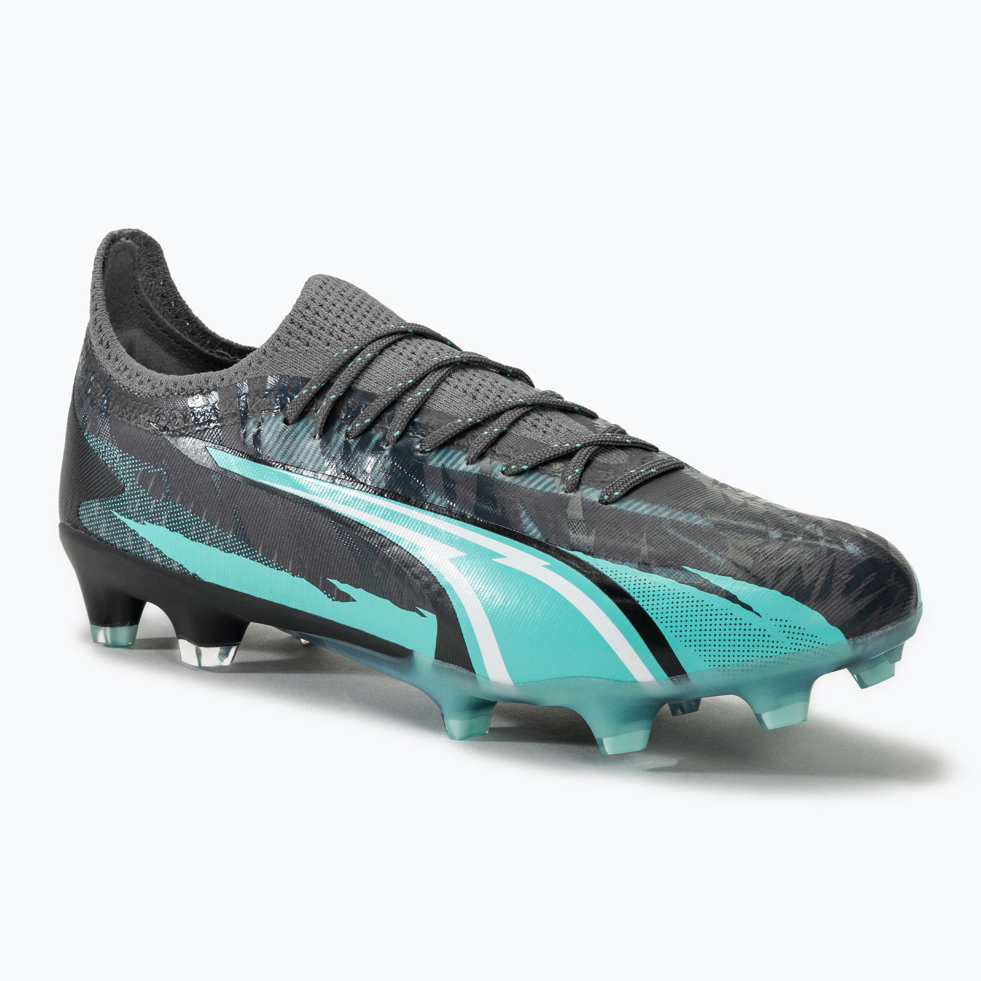 Buty piłkarskie PUMA Ultra Ultimate Rush FG/AG strong gray/puma white/elektro aqua | WYSYŁKA W 24H | 30 DNI NA ZWROT