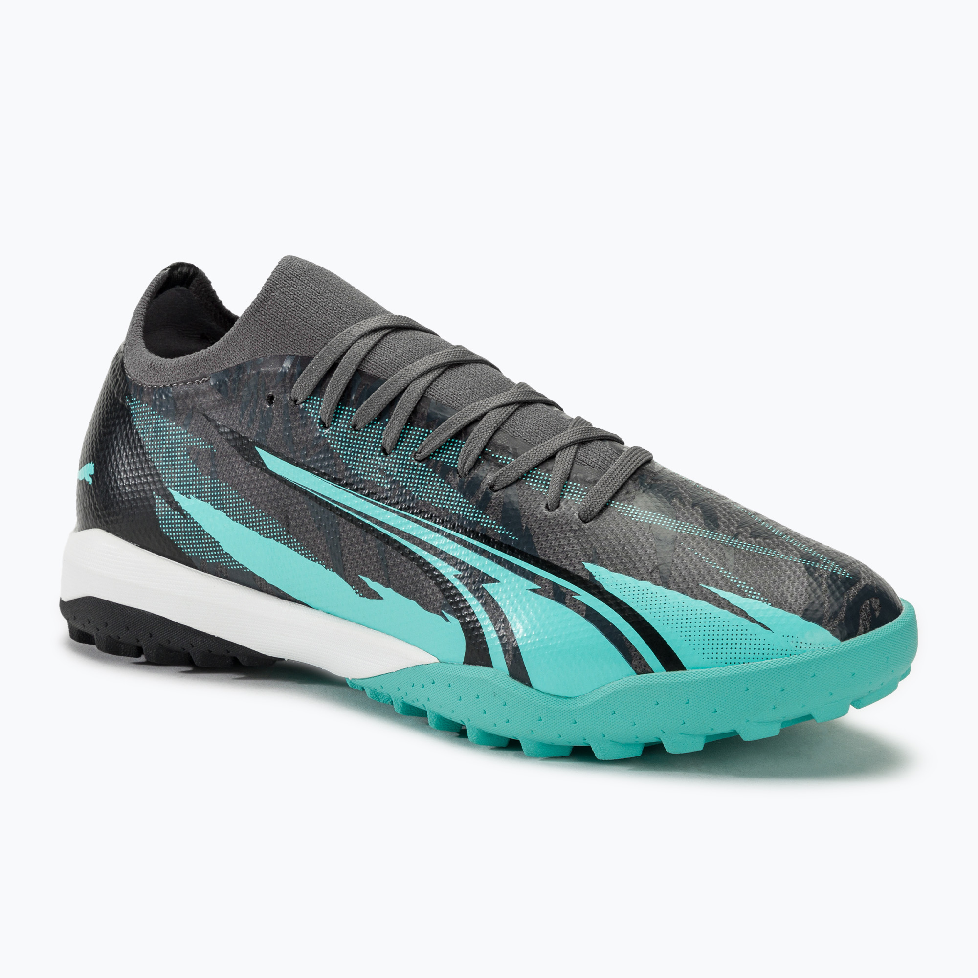 Buty piłkarskie PUMA Ultra Match Rush TT strong gray/puma white/elektro aqua | WYSYŁKA W 24H | 30 DNI NA ZWROT