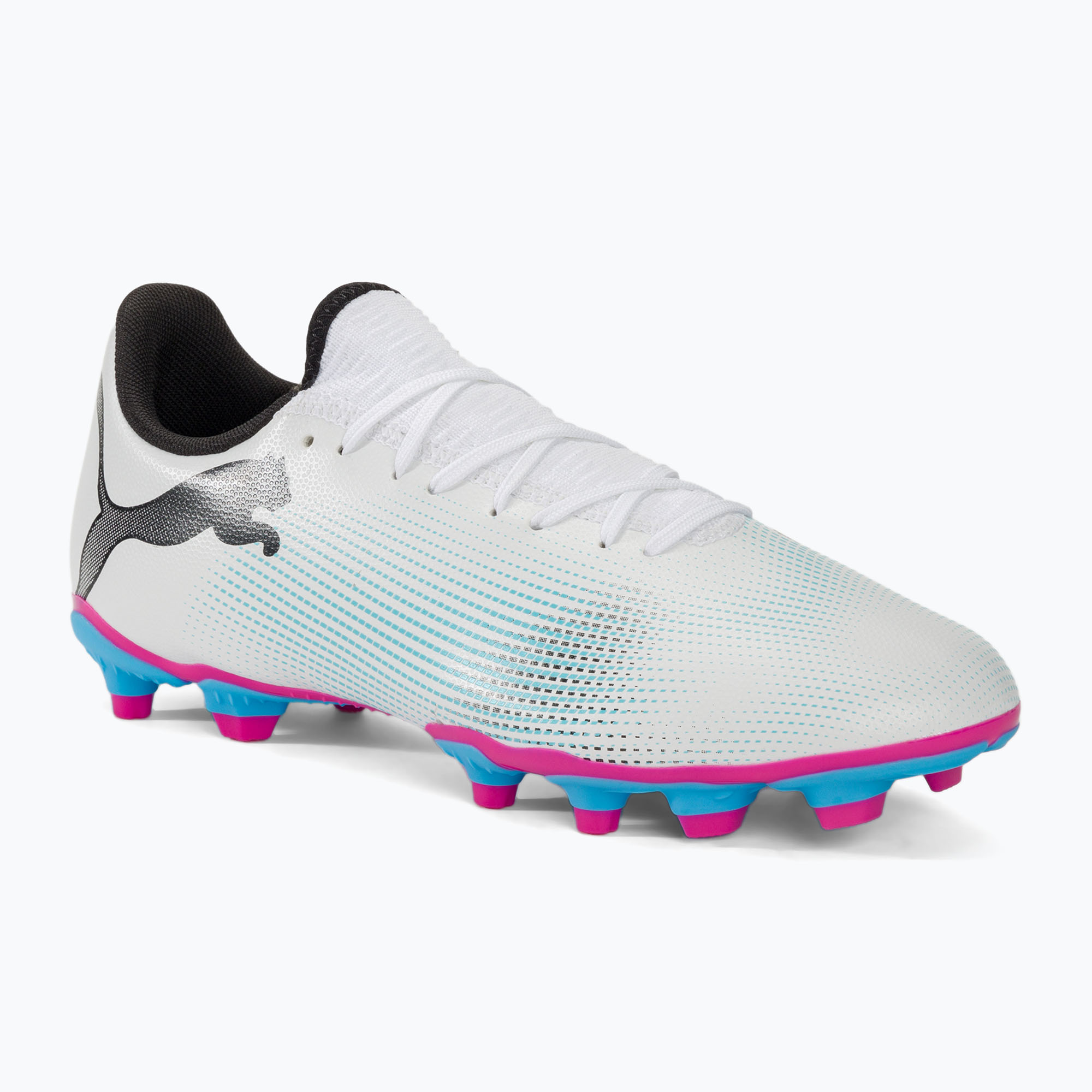 Фото - Футбольні бутси Puma Buty piłkarskie  Future 7 Play FG/AG  white/ black/poison pink 