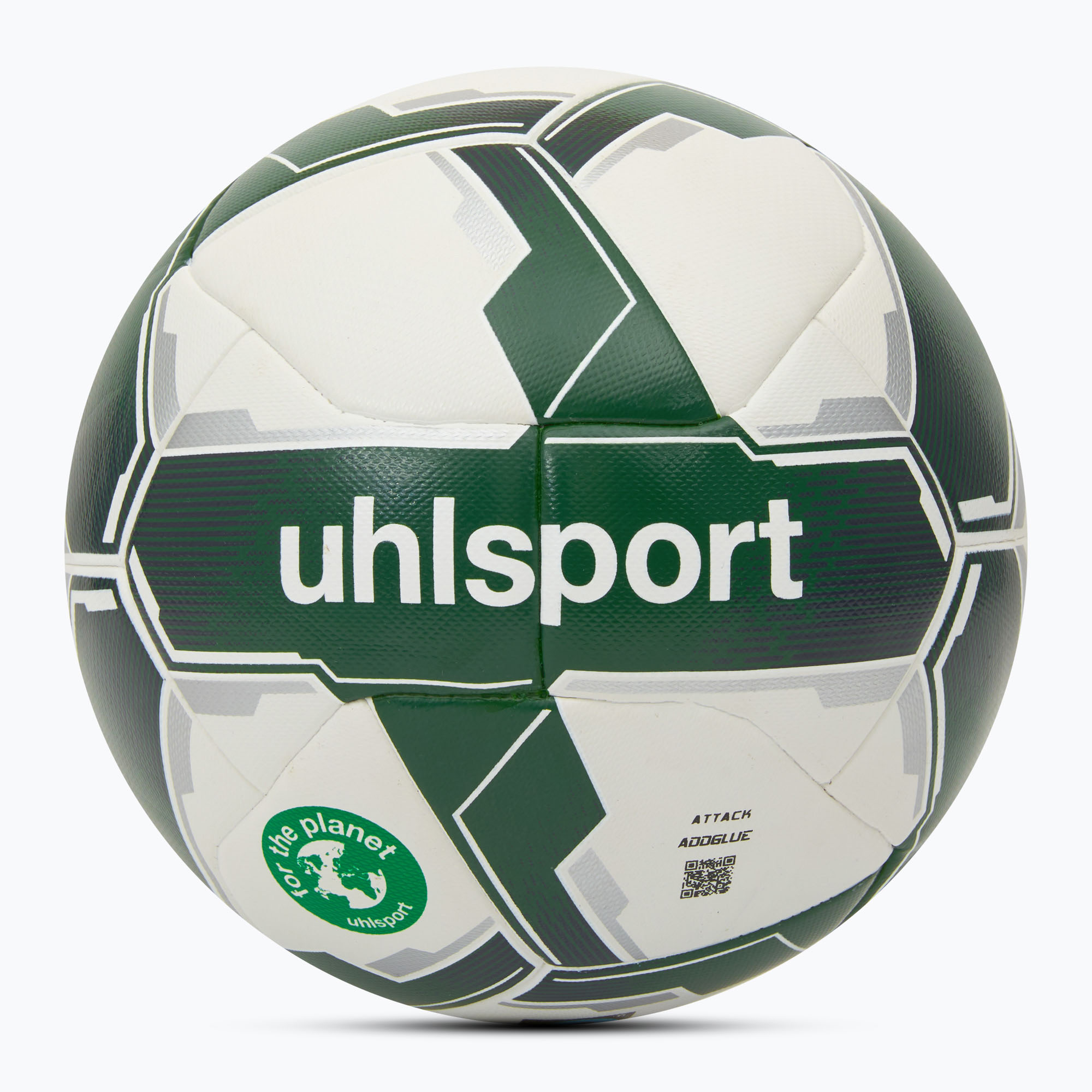 Piłka do piłki nożnej uhlsport Attack Addglue For The Planet white/dark green/silver rozmiar 4 | WYSYŁKA W 24H | 30 DNI NA ZWROT