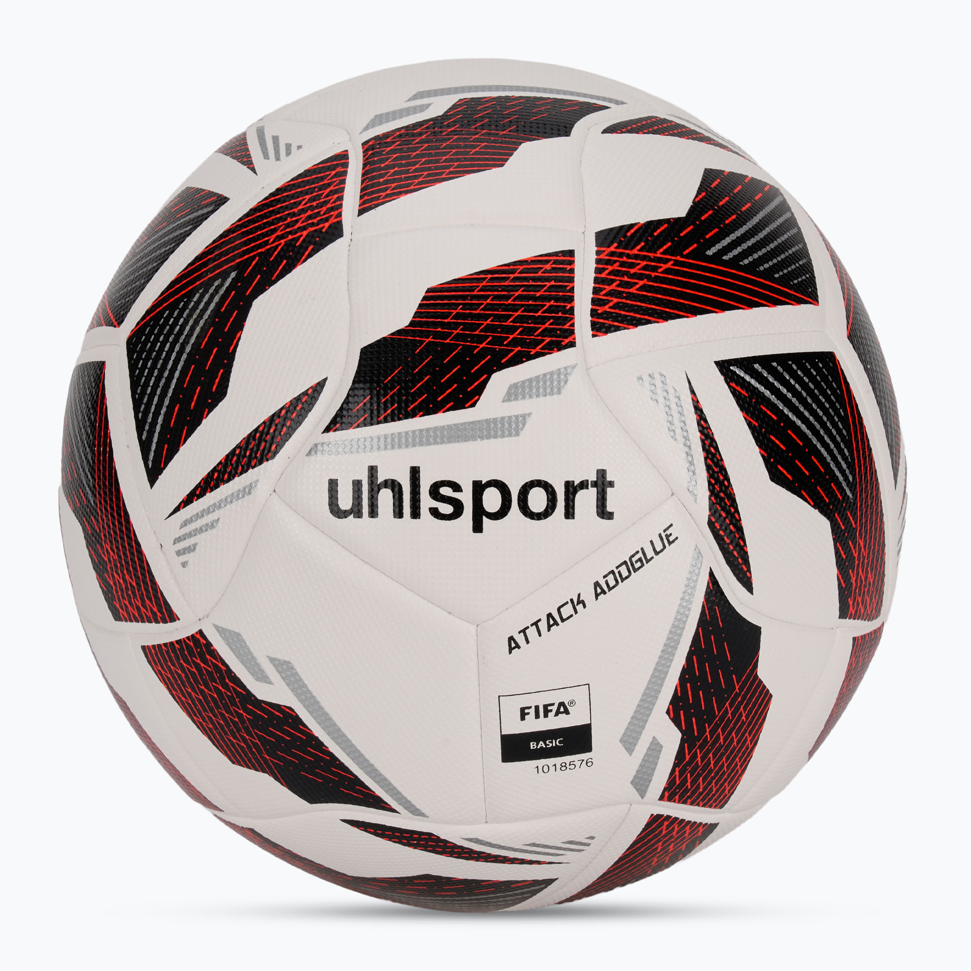Piłka do piłki nożnej uhlsport Attack Addglue white/black/fluo red rozmiar 5 