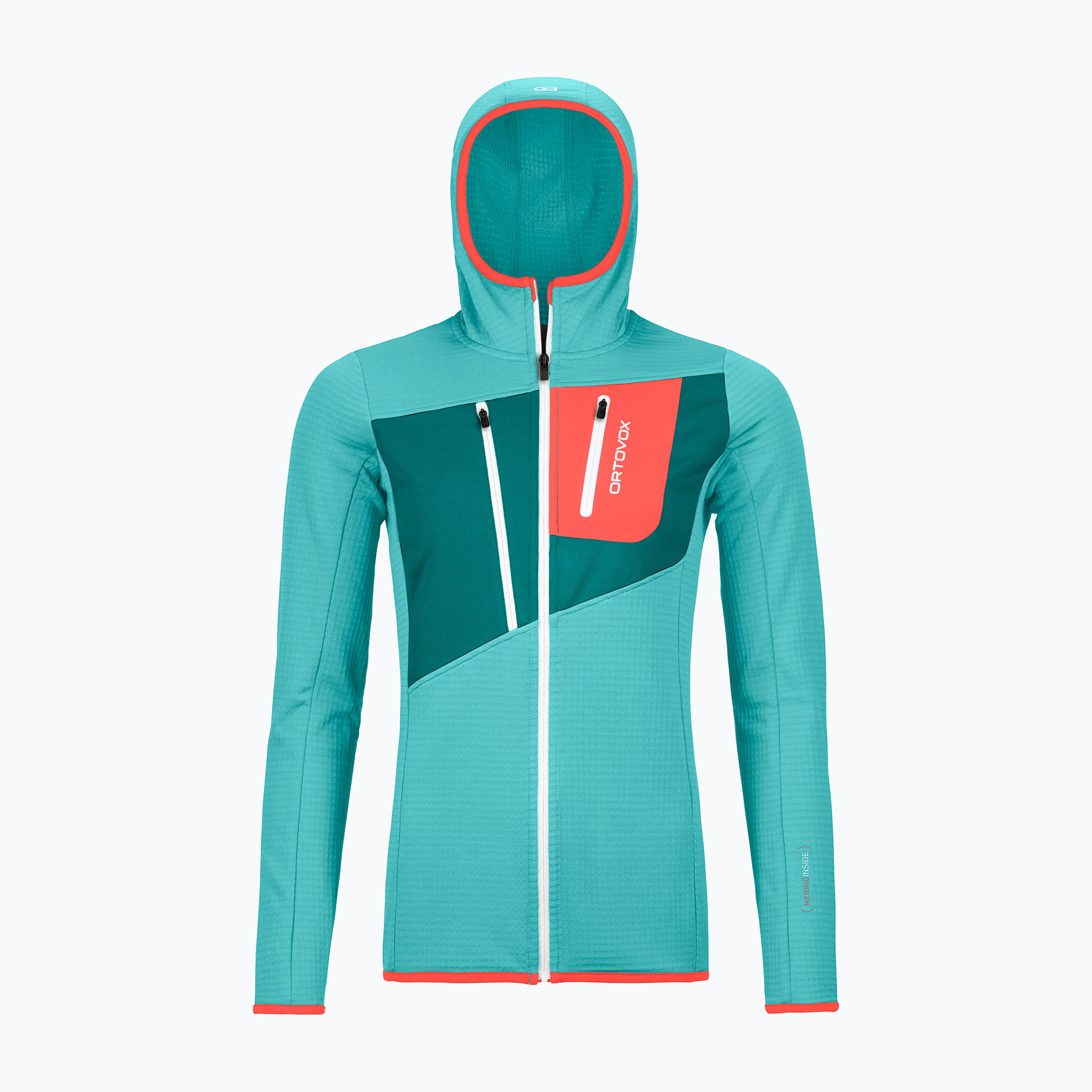 Bluza trekkingowa damska ORTOVOX Fleece Grid Hoody ice waterfall | WYSYŁKA W 24H | 30 DNI NA ZWROT