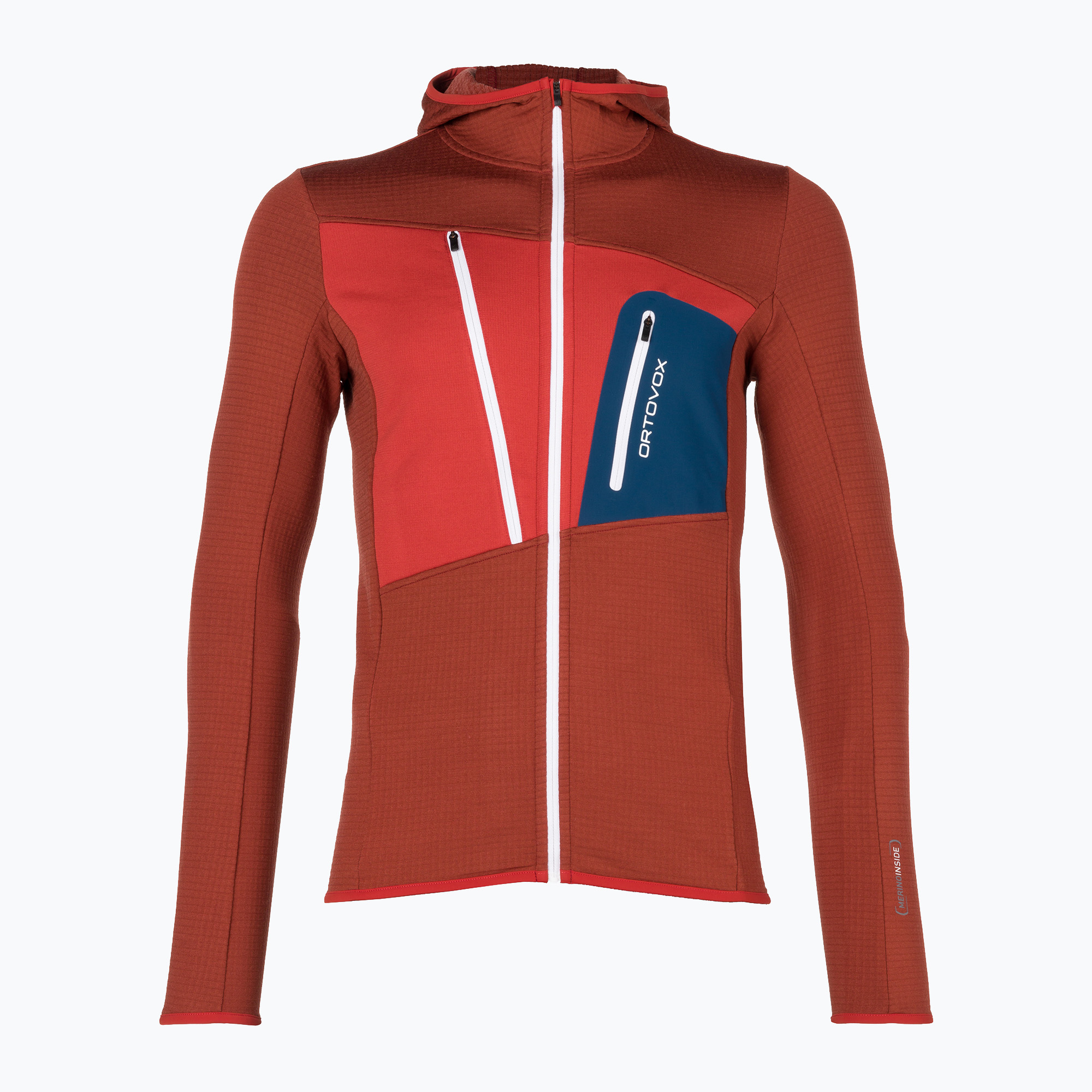Bluza trekkingowa męska ORTOVOX Fleece Grid Hoody clay orange | WYSYŁKA W 24H | 30 DNI NA ZWROT