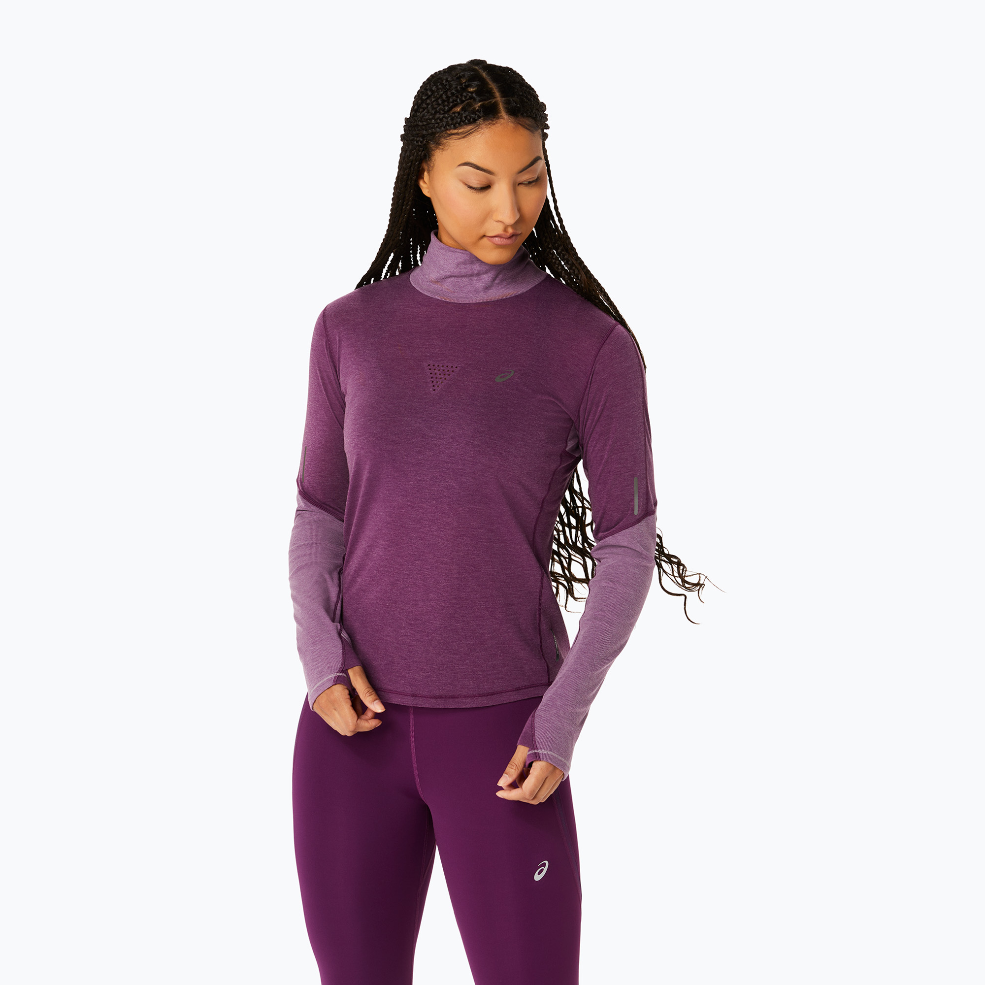 Longsleeve do biegania damski ASICS Metarun Mock Neck Top deep mauve | WYSYŁKA W 24H | 30 DNI NA ZWROT