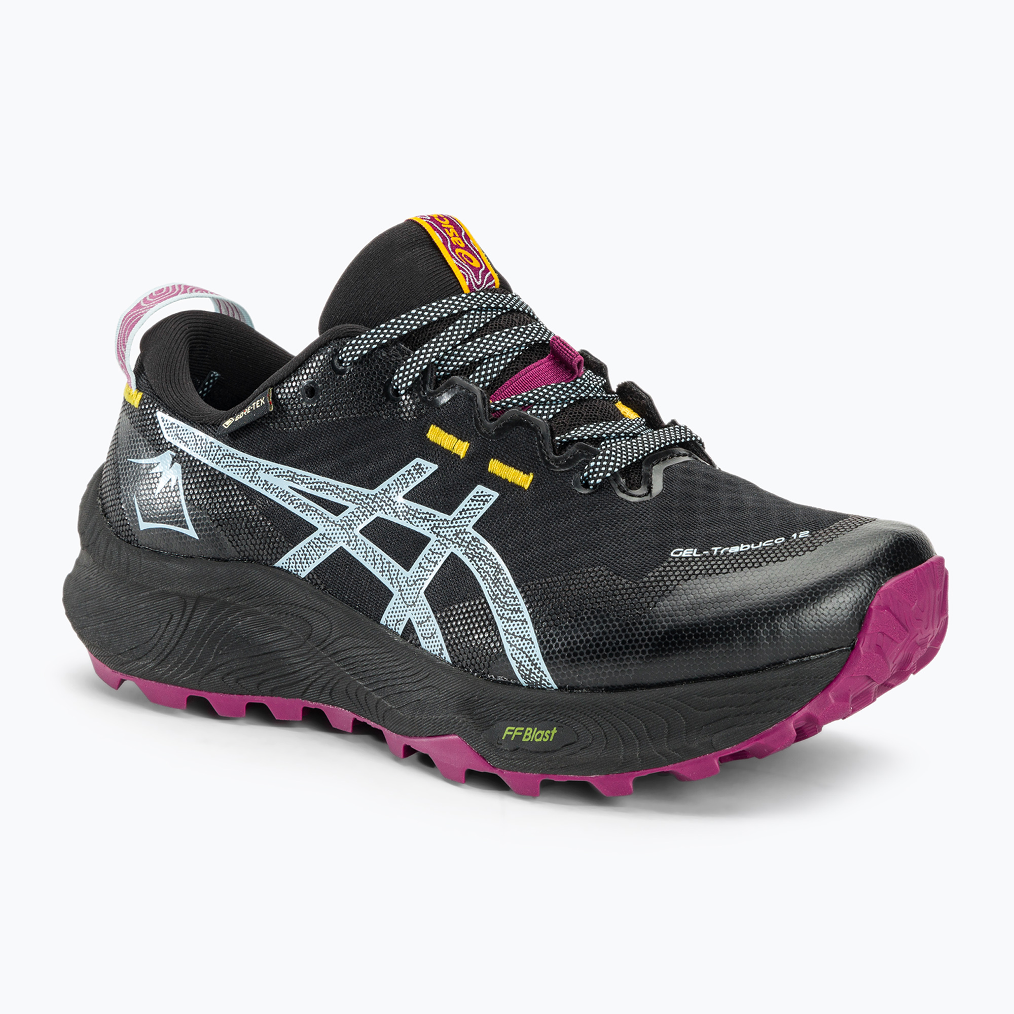 Buty do biegania damskie ASICS Gel-Trabuco 12 GTX black/light blue | WYSYŁKA W 24H | 30 DNI NA ZWROT