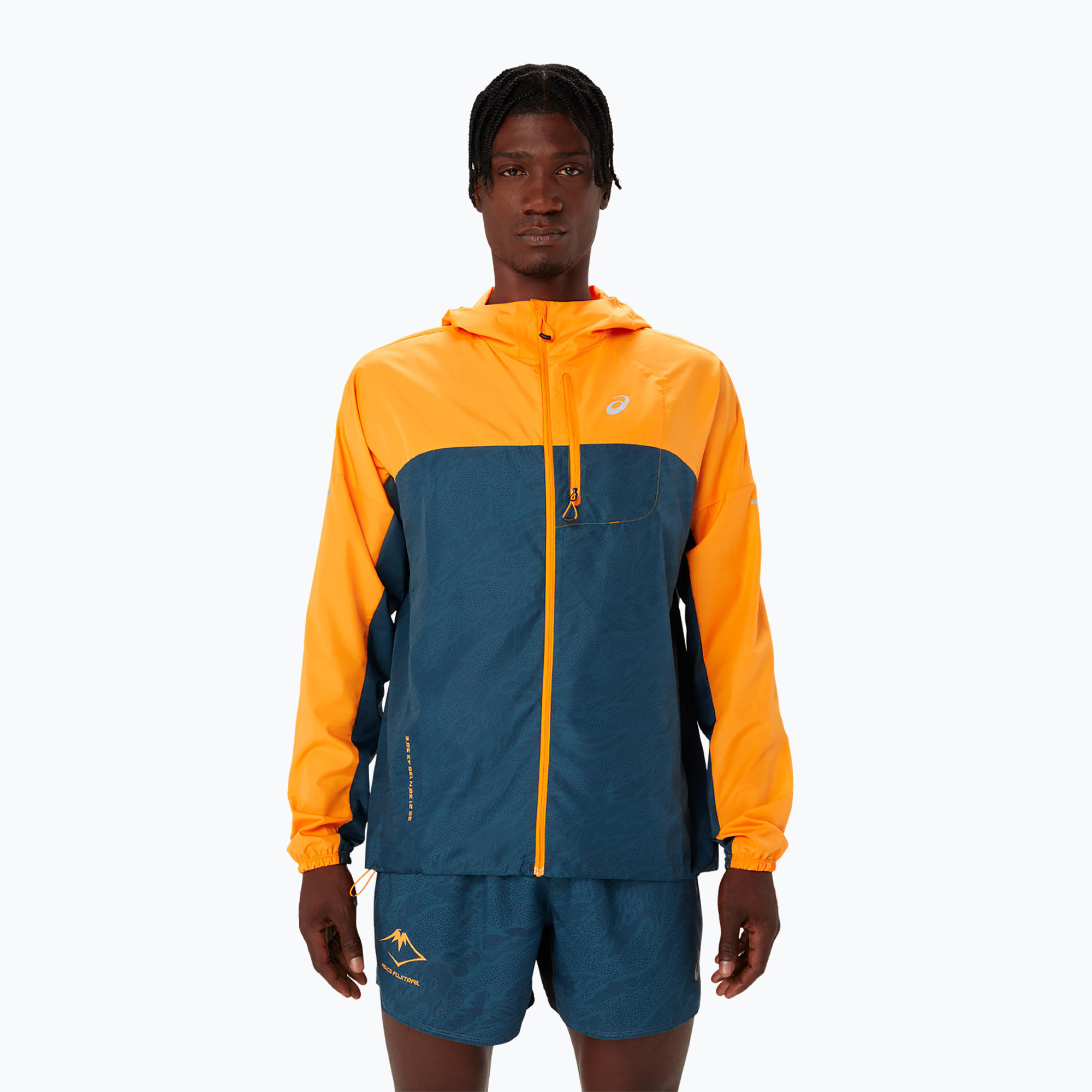 Kurtka do biegania męska ASICS Fujitrail Packable fellow yellow/magnetic blue | WYSYŁKA W 24H | 30 DNI NA ZWROT
