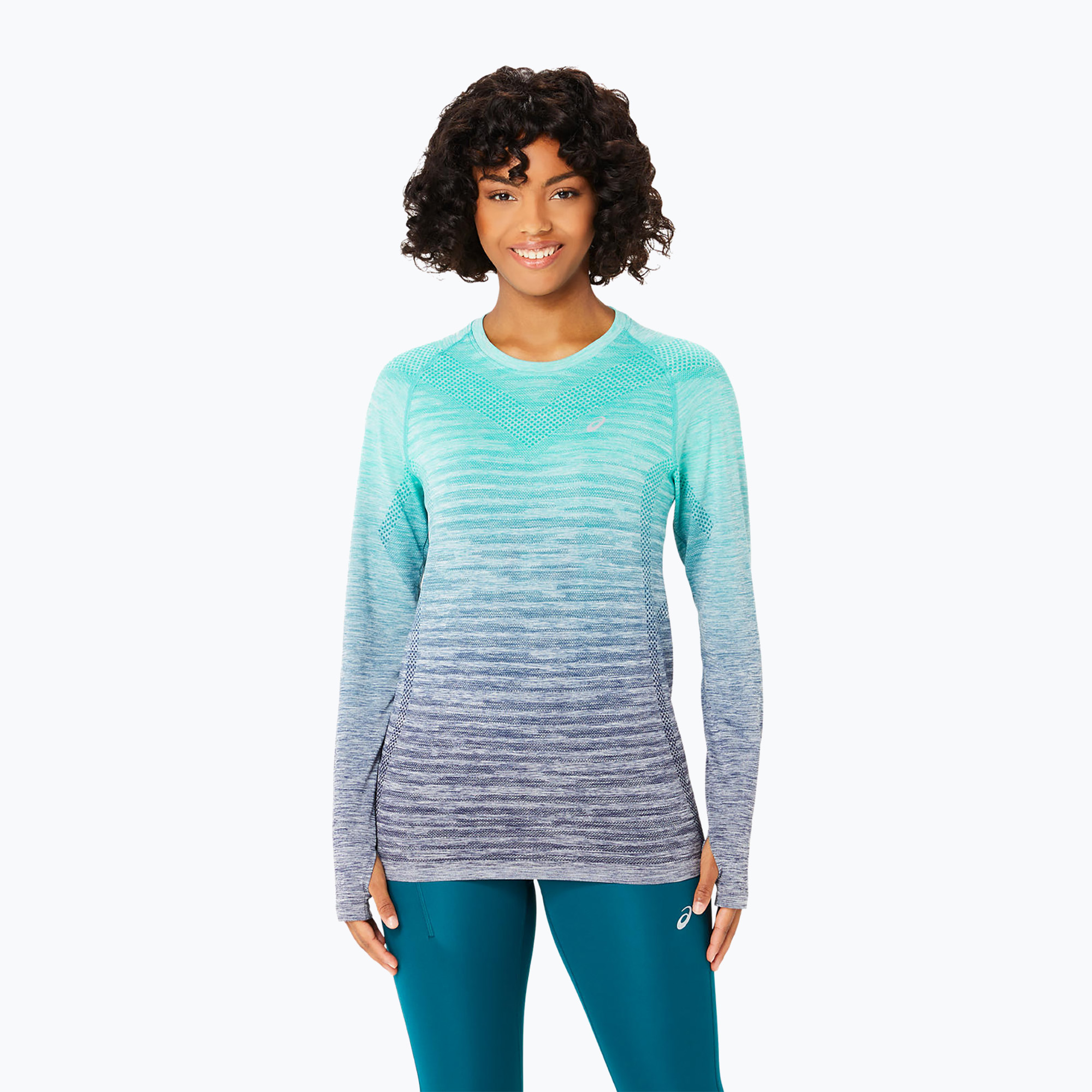 Longsleeve do biegania damski ASICS Seamless aurora green/blue expanse | WYSYŁKA W 24H | 30 DNI NA ZWROT