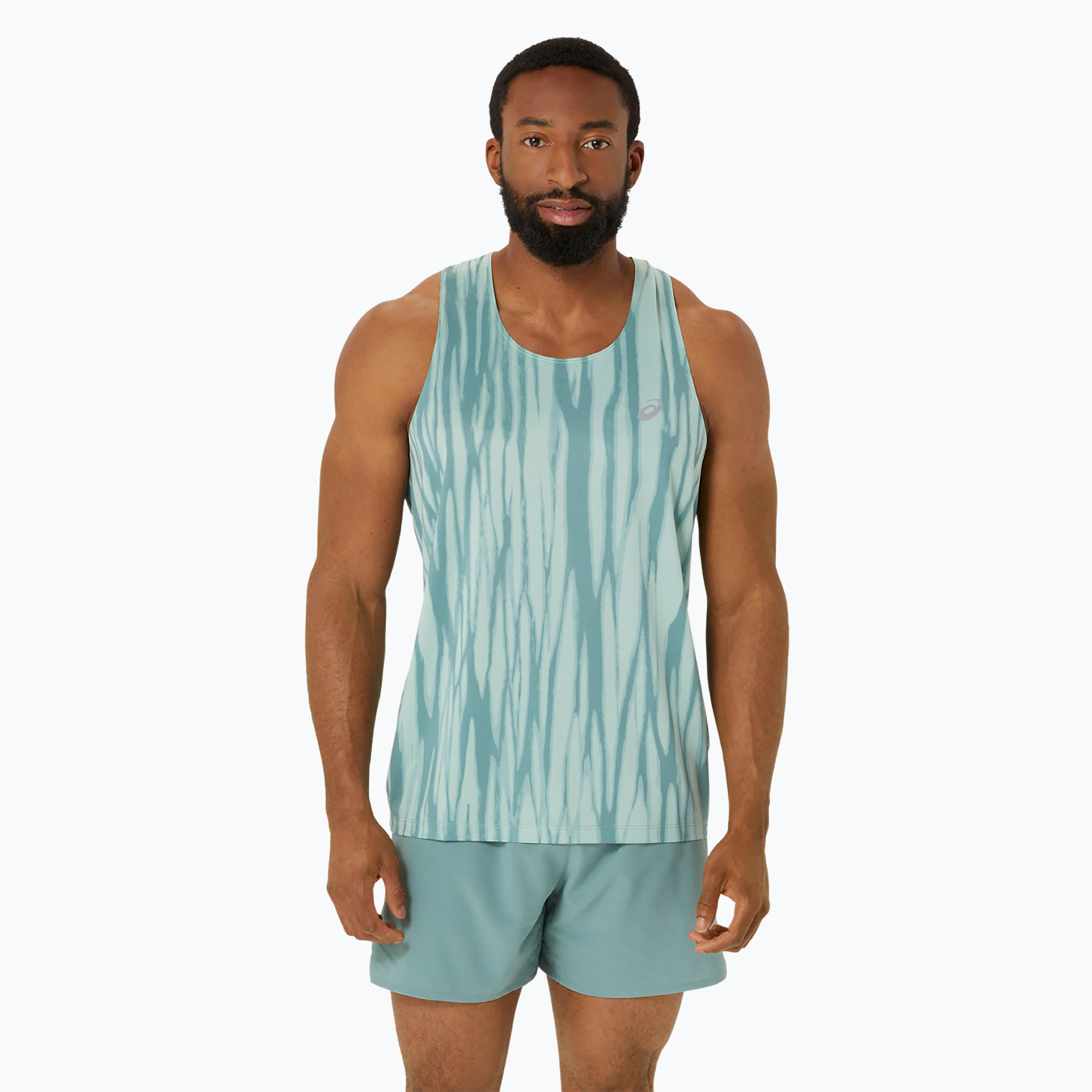 Tank top do biegania męski ASICS  Road All Over Print Singlet light celadon/celadon | WYSYŁKA W 24H | 30 DNI NA ZWROT