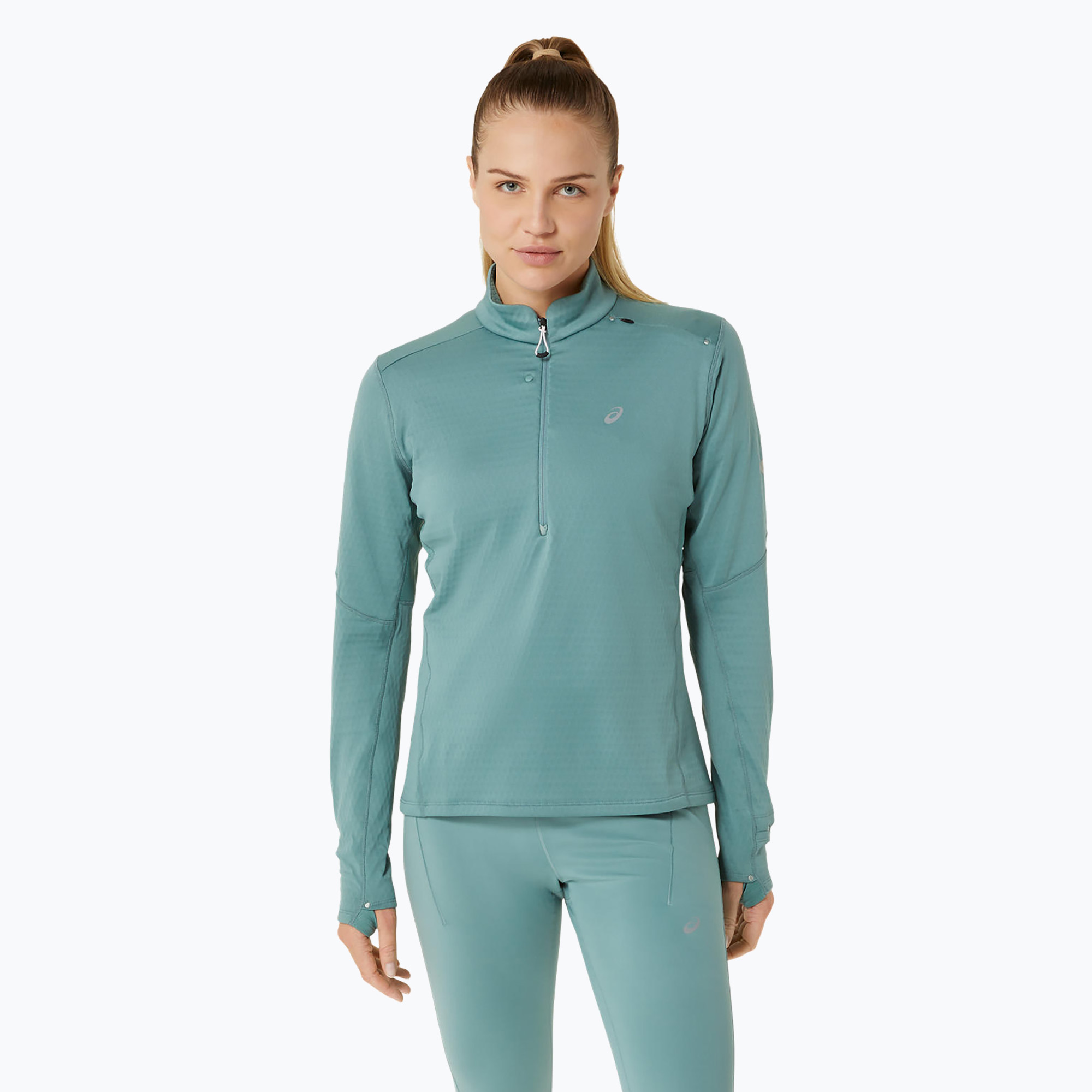 Bluza do biegania damska ASICS Road Winter 1/2 Zip Mid Layer celadon | WYSYŁKA W 24H | 30 DNI NA ZWROT