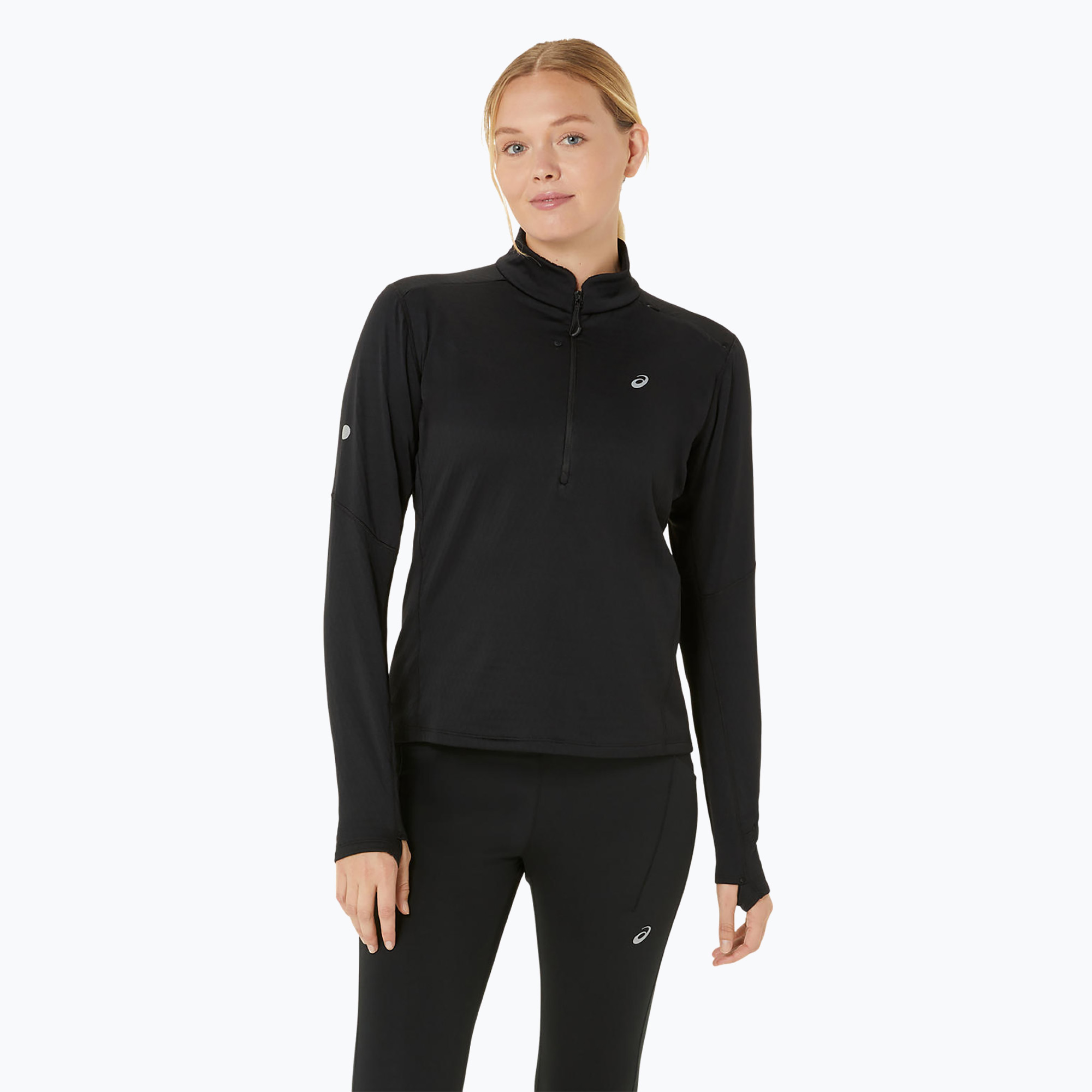 Bluza do biegania damska ASICS Road Winter 1/2 Zip Mid Layer performance black | WYSYŁKA W 24H | 30 DNI NA ZWROT