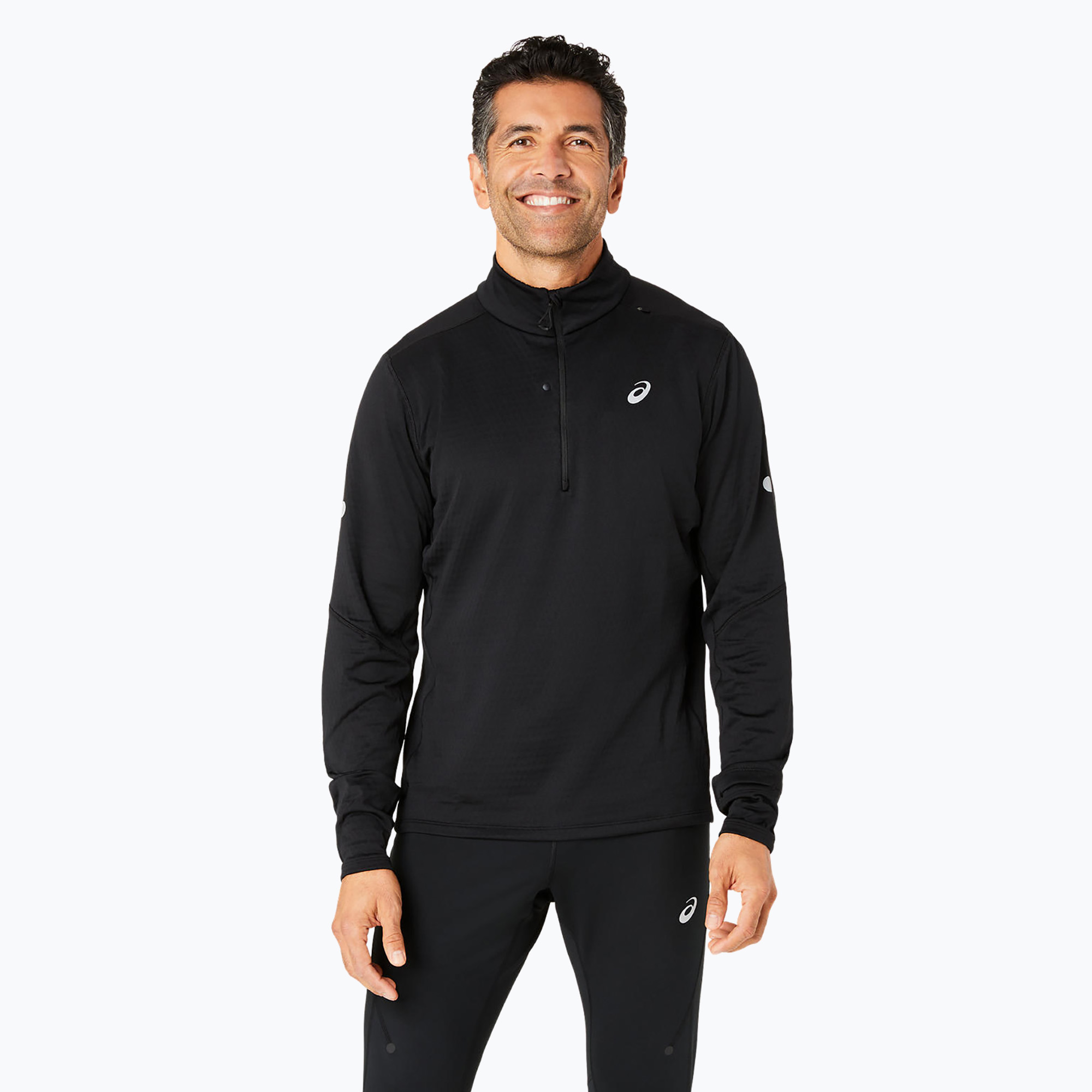 Bluza do biegania męska ASICS Road Winter 1/2 Zip Mid Layer performance black | WYSYŁKA W 24H | 30 DNI NA ZWROT