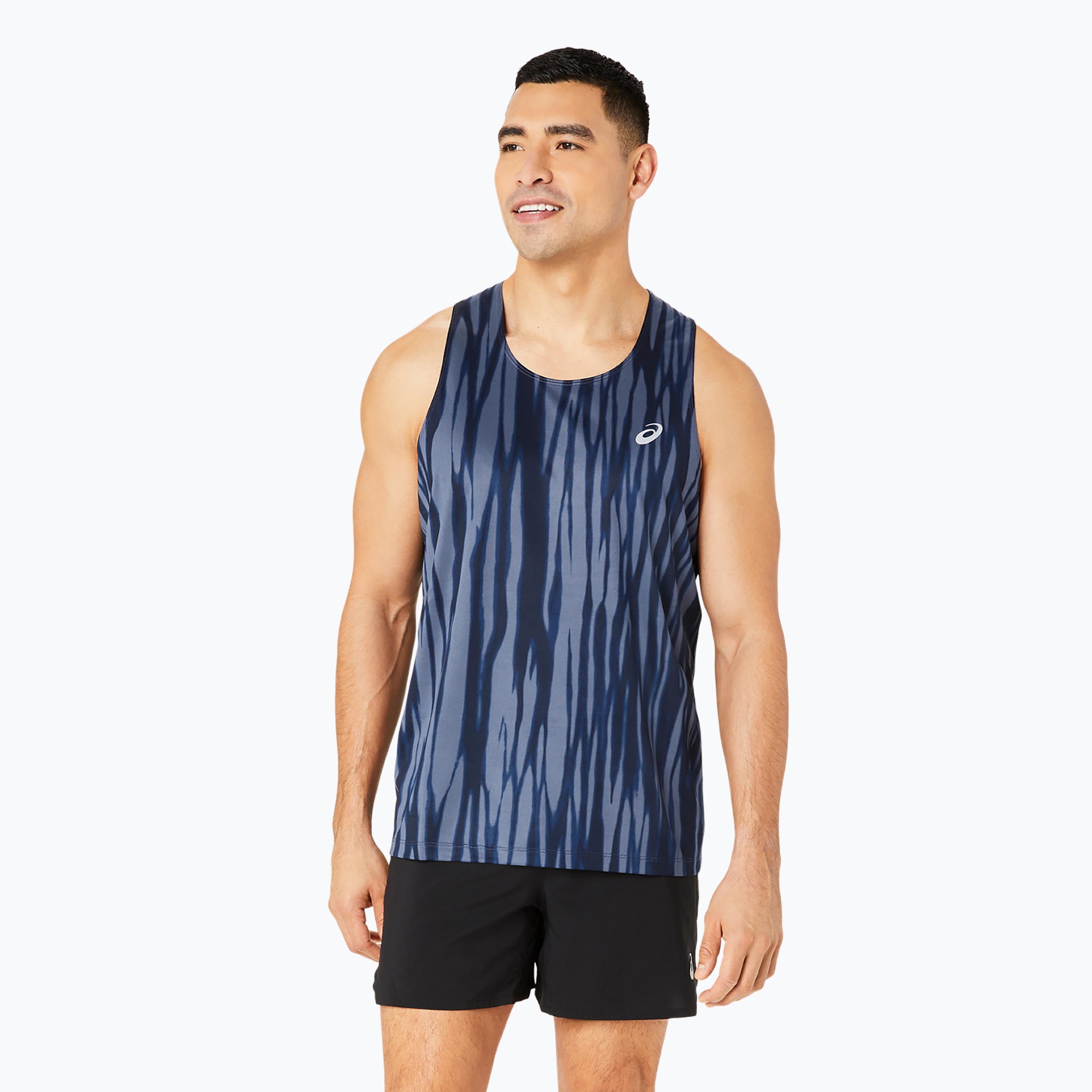 Tank top do biegania męski ASICS  Road All Over Print Singlet blue expanse/midnight | WYSYŁKA W 24H | 30 DNI NA ZWROT