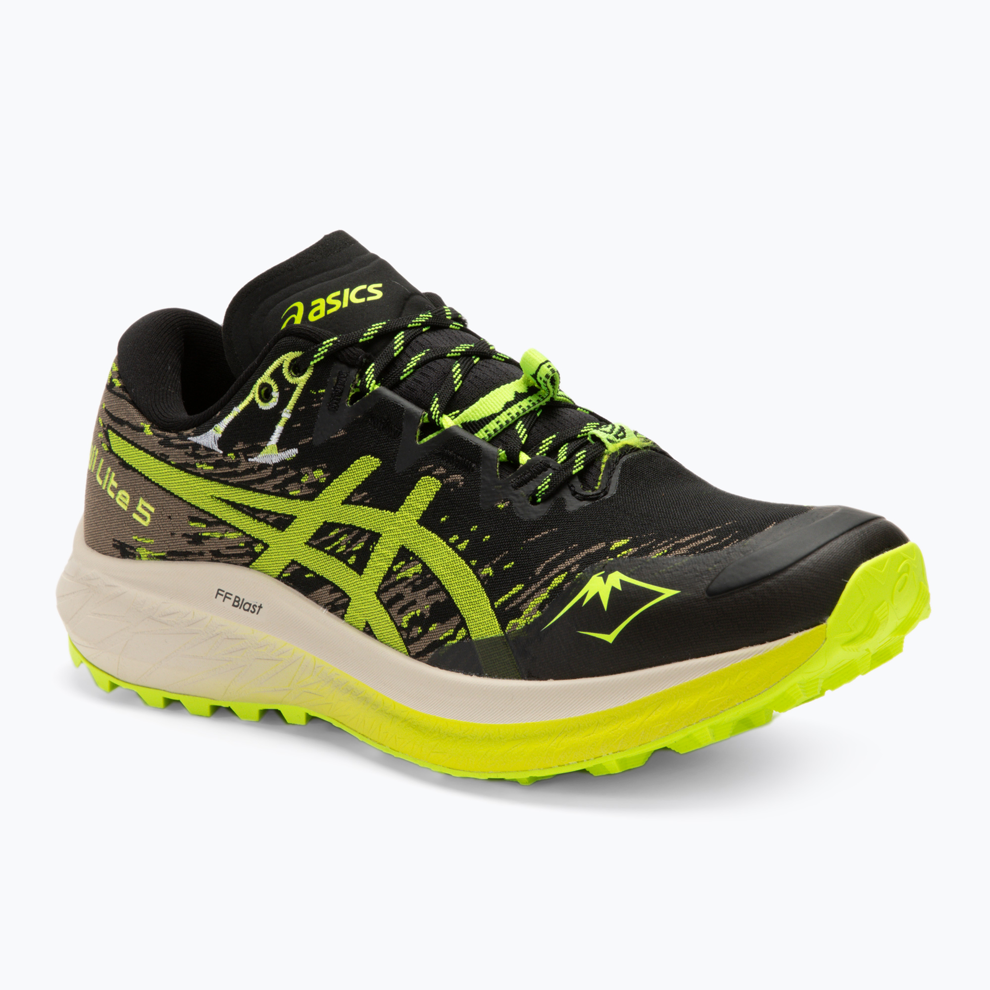 Buty do biegania męskie ASICS Fuji Lite 5 black/safety yellow | WYSYŁKA W 24H | 30 DNI NA ZWROT