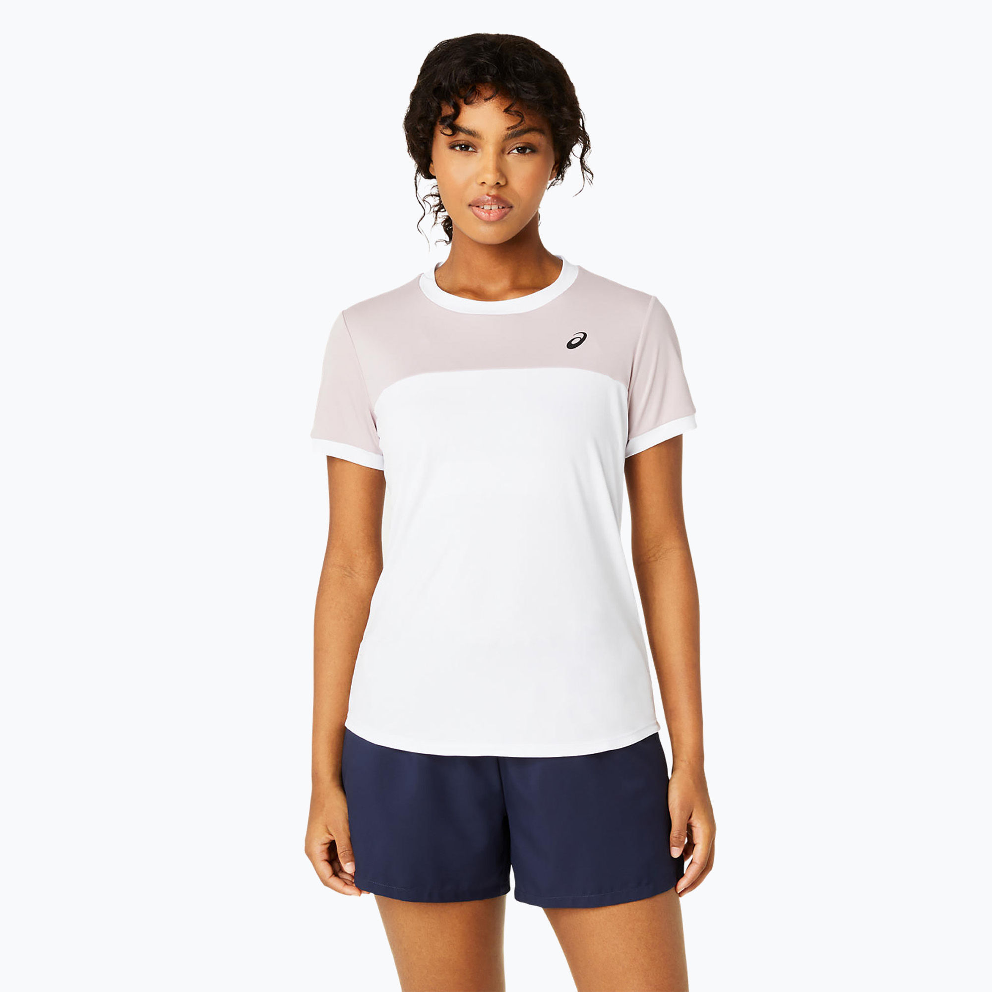 Koszulka tenisowa damska ASICS Court SS Top brilliant white/watershed rose | WYSYŁKA W 24H | 30 DNI NA ZWROT