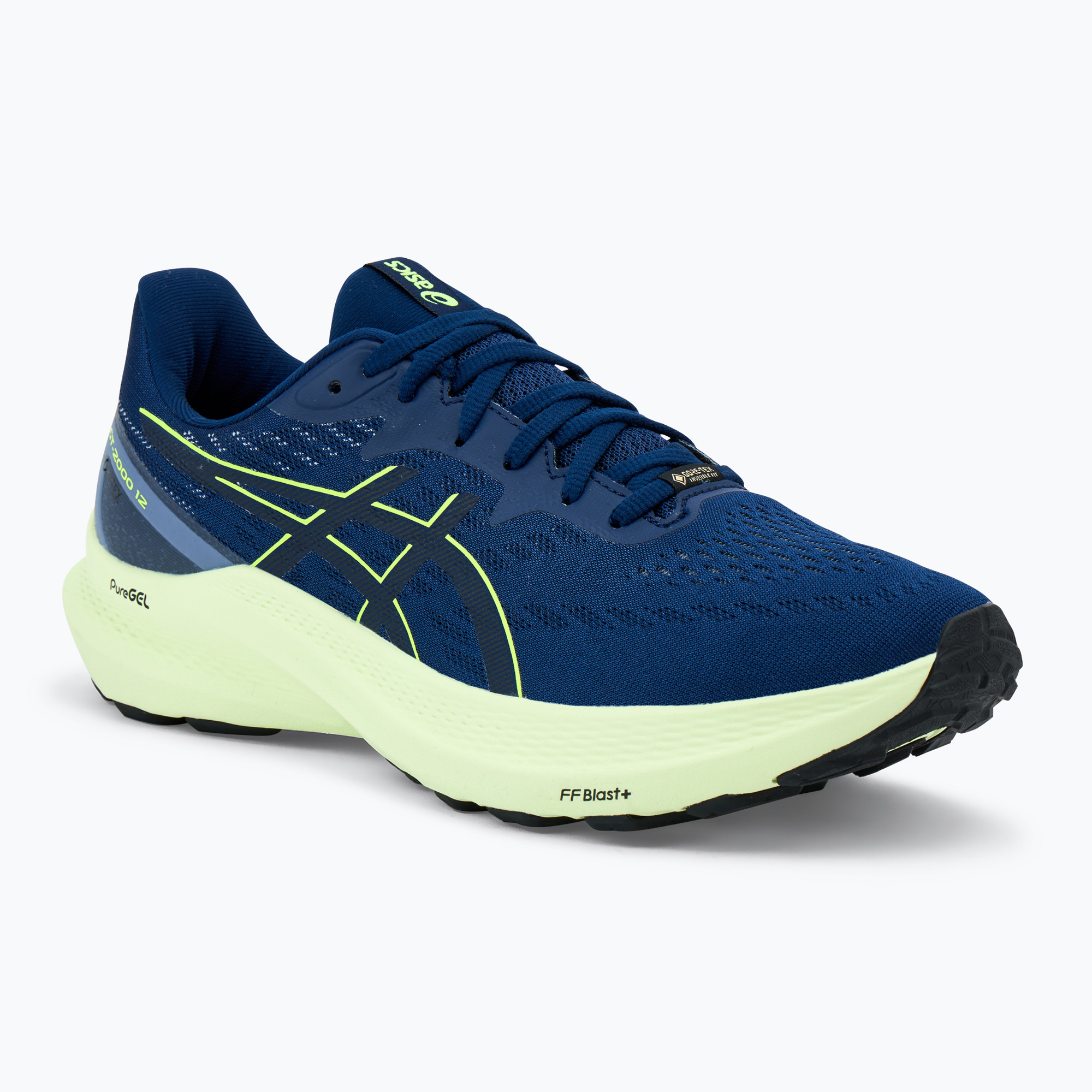 Buty do biegania męskie ASICS GT-2000 12 GTX blue expanse/safety yellow | WYSYŁKA W 24H | 30 DNI NA ZWROT