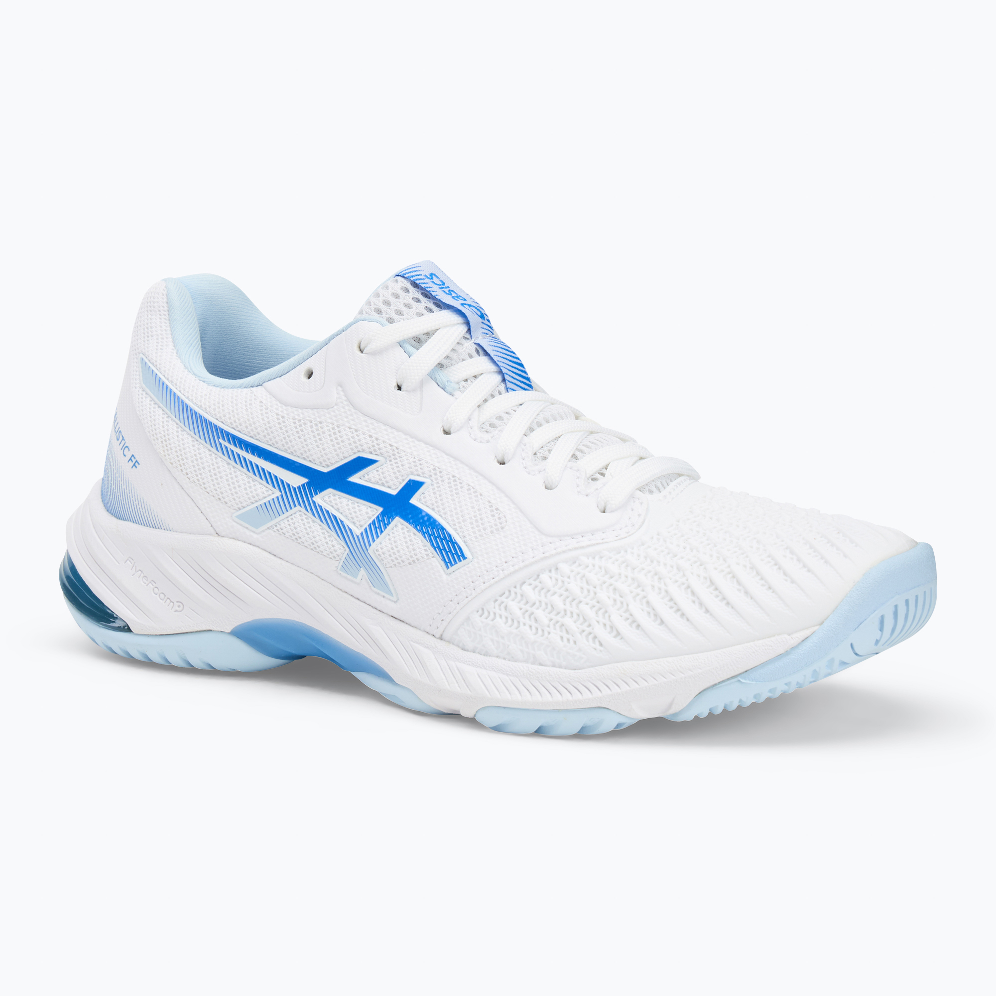 Buty damskie ASICS Netburner Ballistic FF 3 white/ blue cost | WYSYŁKA W 24H | 30 DNI NA ZWROT