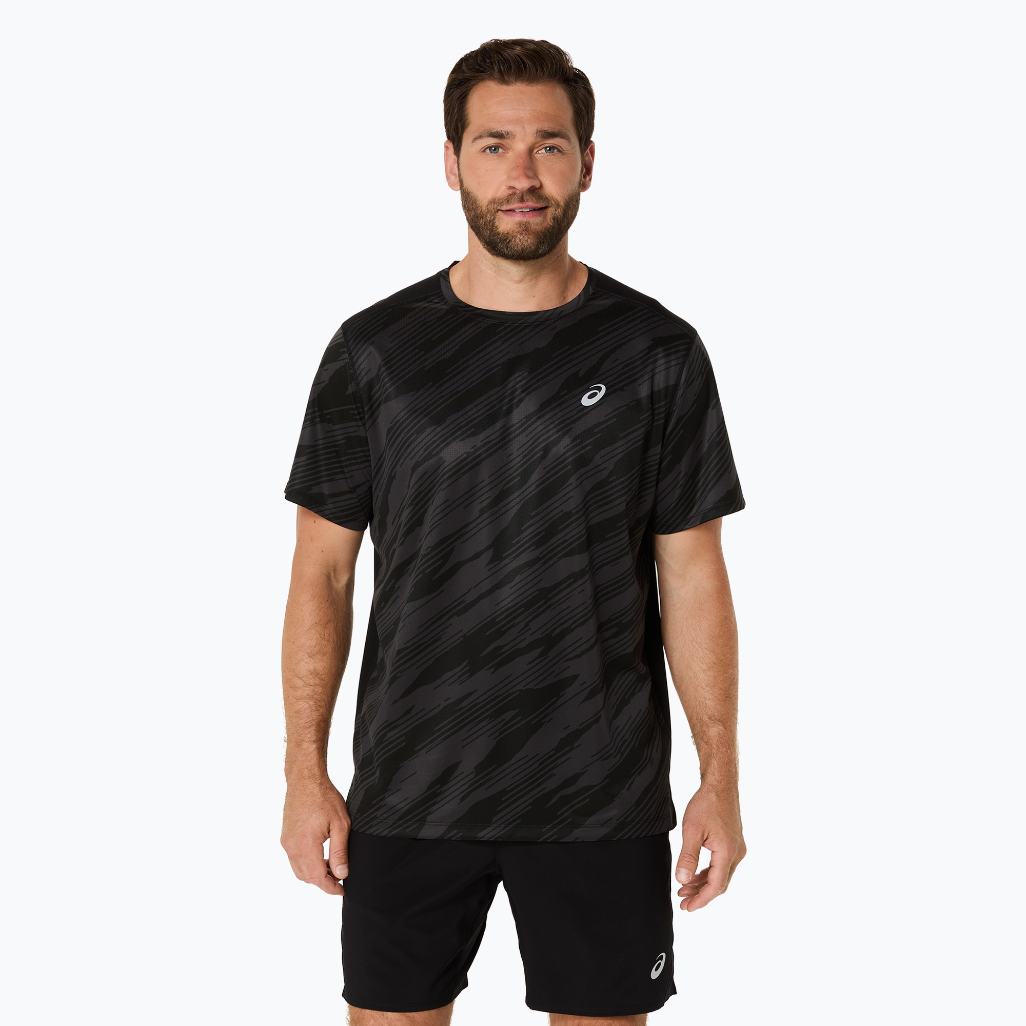 Koszulka do biegania męska ASICS Core All Over Print SS Top performance black | WYSYŁKA W 24H | 30 DNI NA ZWROT