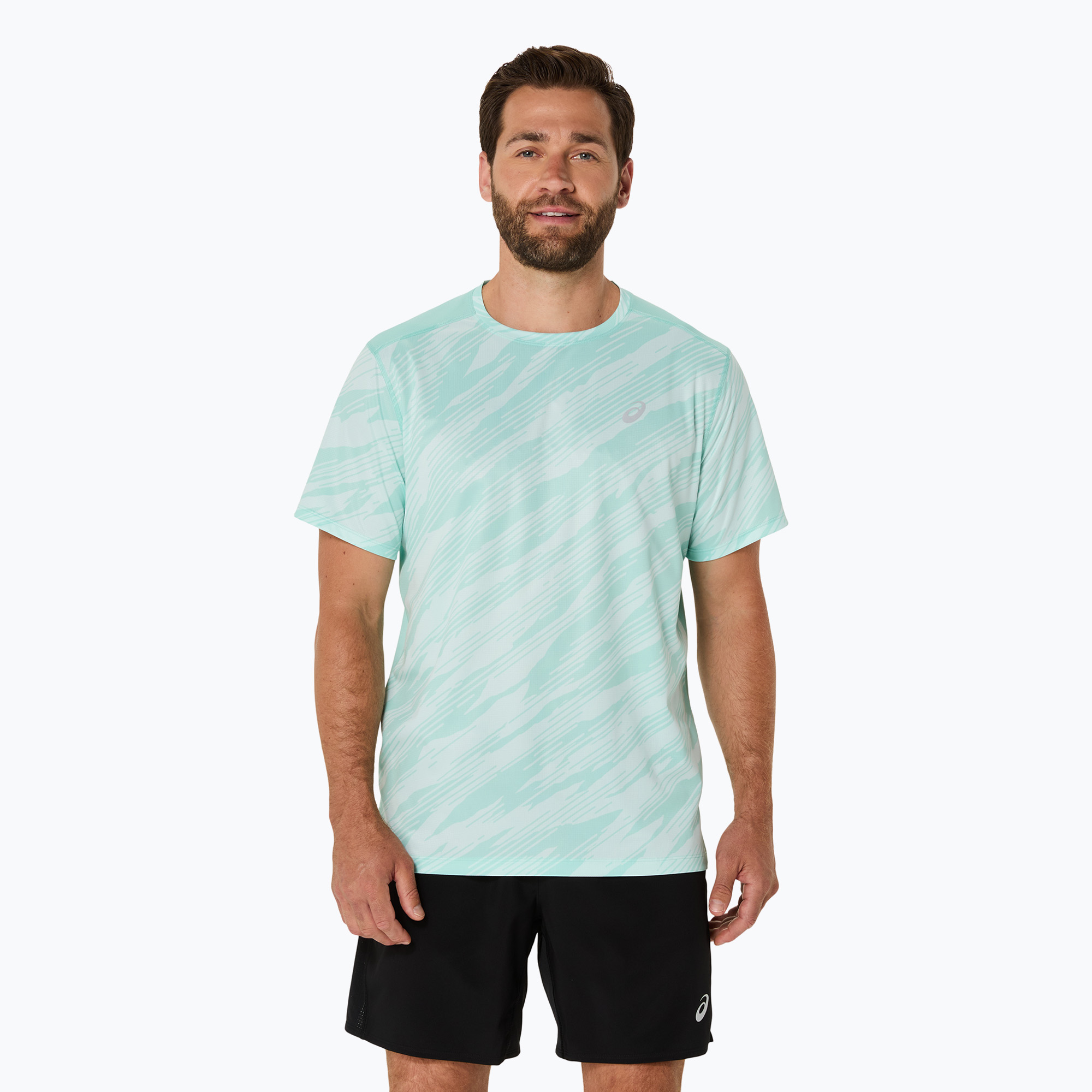 Koszulka do biegania męska ASICS Core All Over Print SS Top oasis green | WYSYŁKA W 24H | 30 DNI NA ZWROT