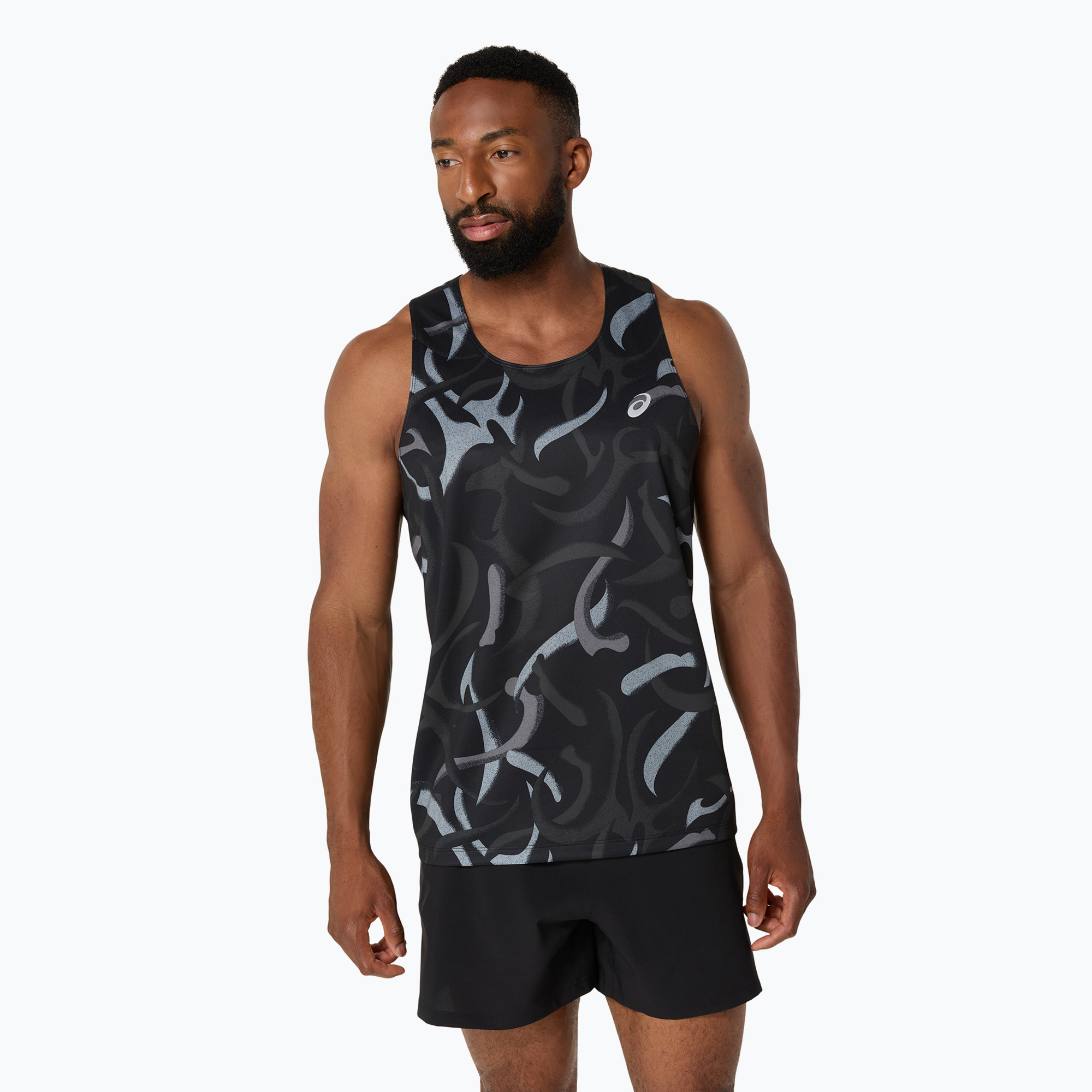 Tank top do biegania męski ASICS  Road All Over Print Singlet performance black | WYSYŁKA W 24H | 30 DNI NA ZWROT