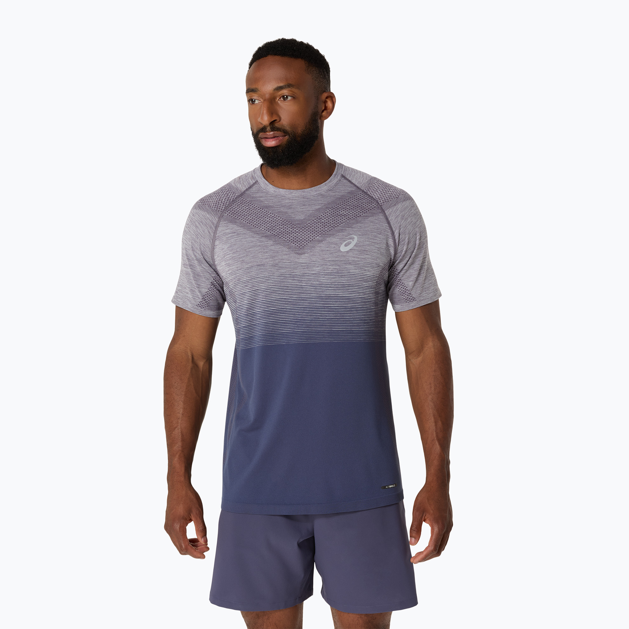 Koszulka do biegania męska ASICS Seamless performance lavender grey/indigo fog | WYSYŁKA W 24H | 30 DNI NA ZWROT