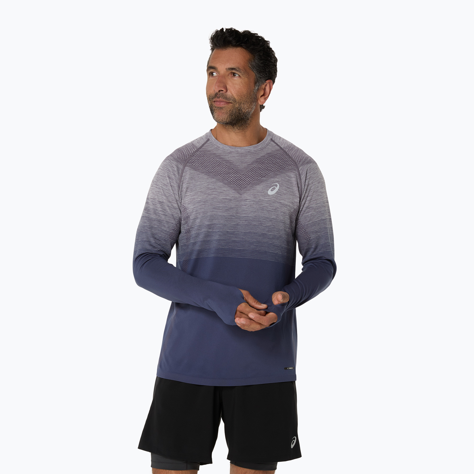 Longsleeve do biegania męski ASICS Seamless lavender grey/indigo fog | WYSYŁKA W 24H | 30 DNI NA ZWROT