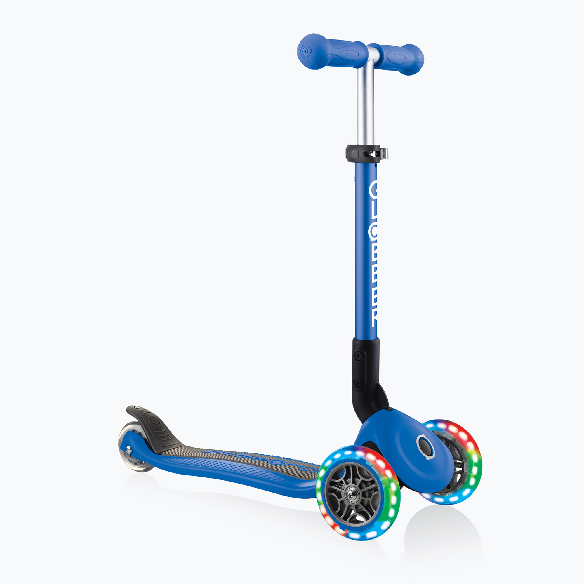 Hulajnoga trójkołowa dziecięca Globber Junior Foldable Lights navy blue 